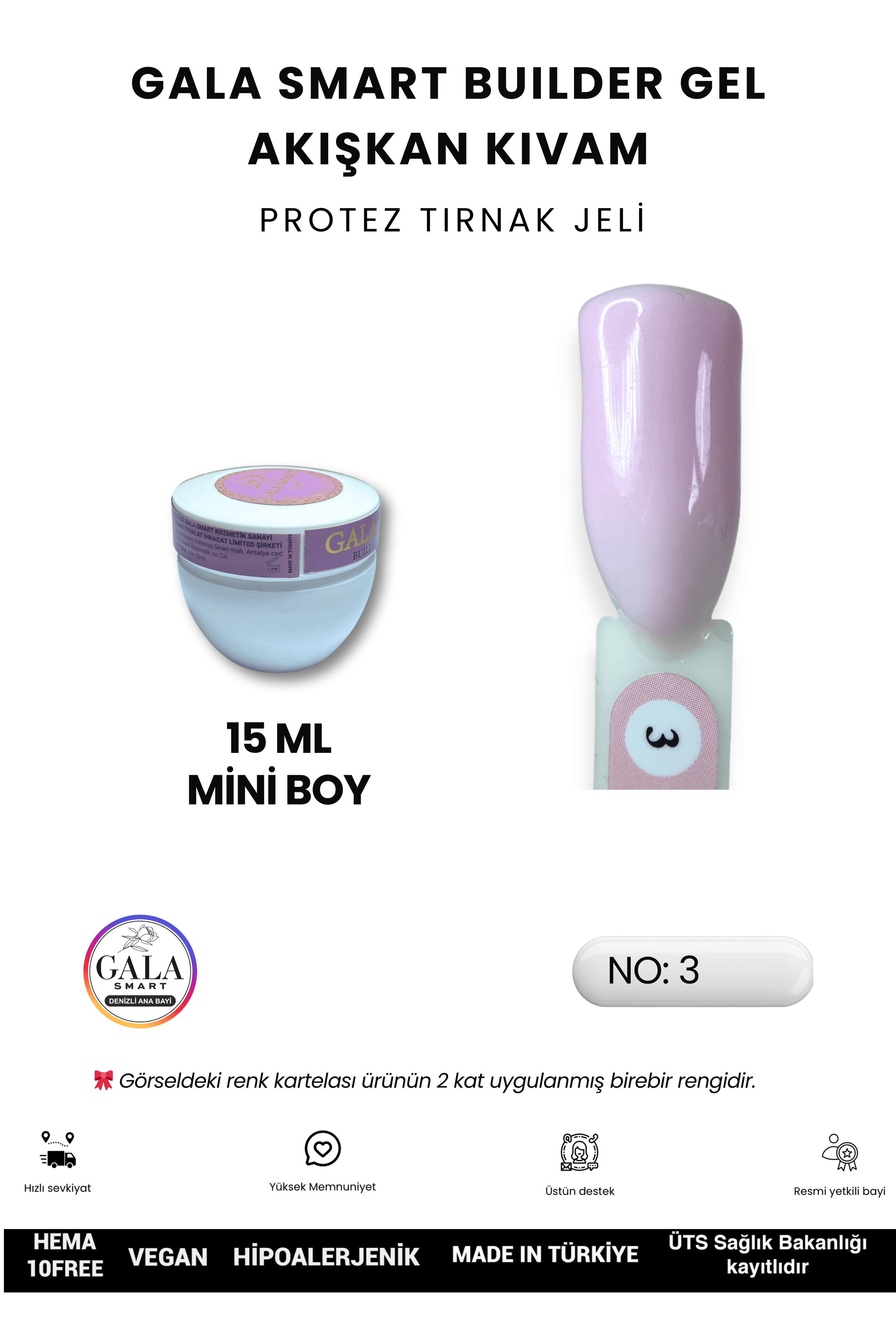 AKIŞKAN KIVAMLI GALA PROTEZ TIRNAK JELİ - 03 - 15 ML
