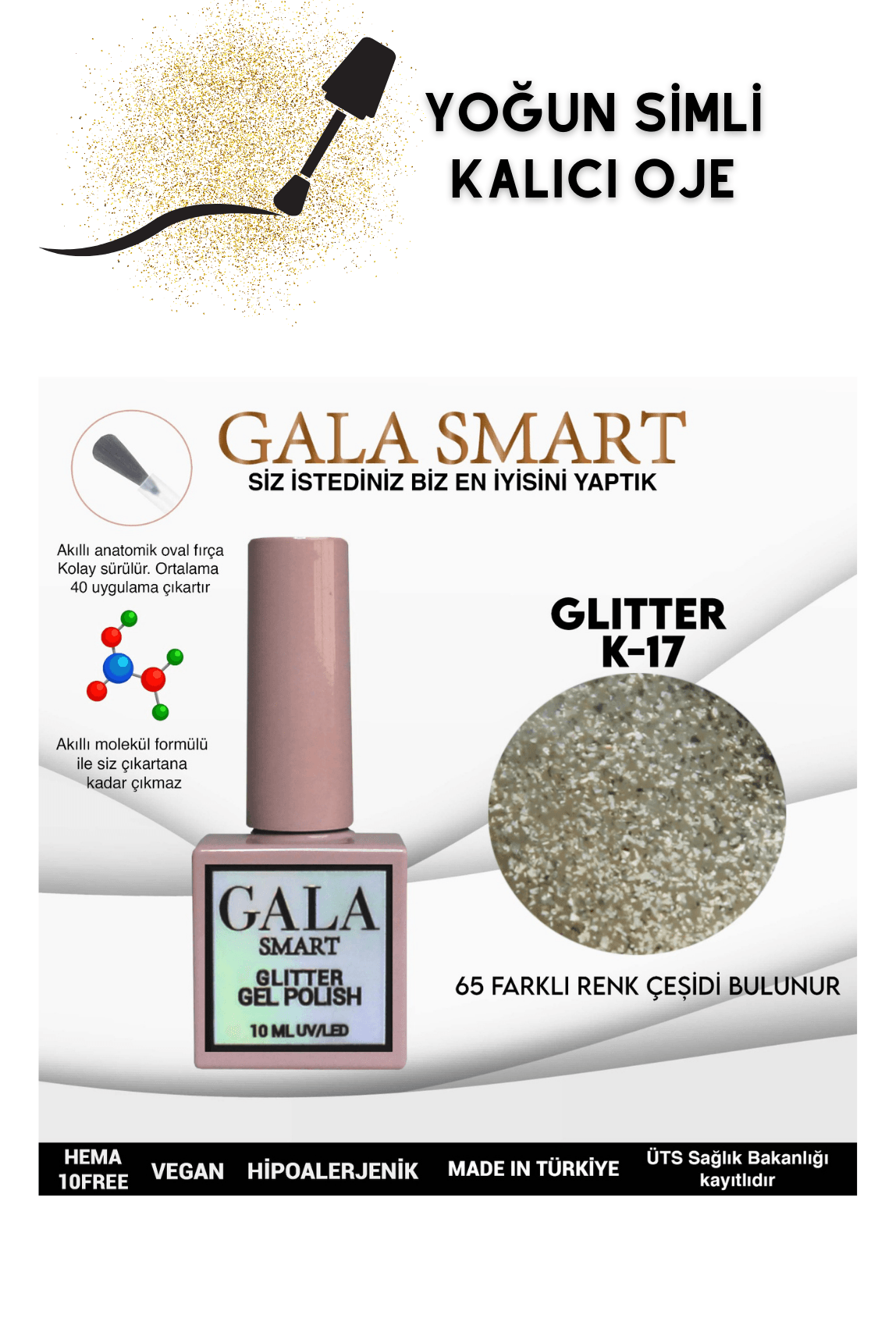 YOĞUN SİMLİ GLITTER KALICI OJE  - K-17