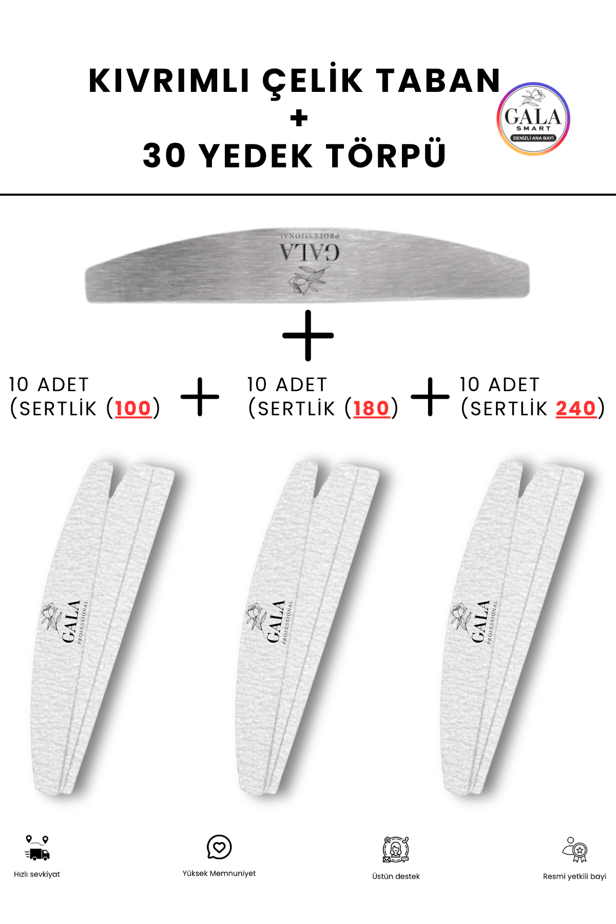 KIVRIMLI ÇELİK TABAN TÖRPÜ SETİ - ÇELİK TABAN + 30LU YEDEK TÖRPÜ