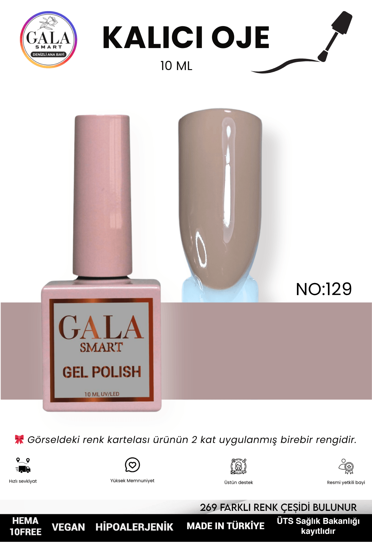 KAHVERENGİ KALICI OJE 10 ML - 129