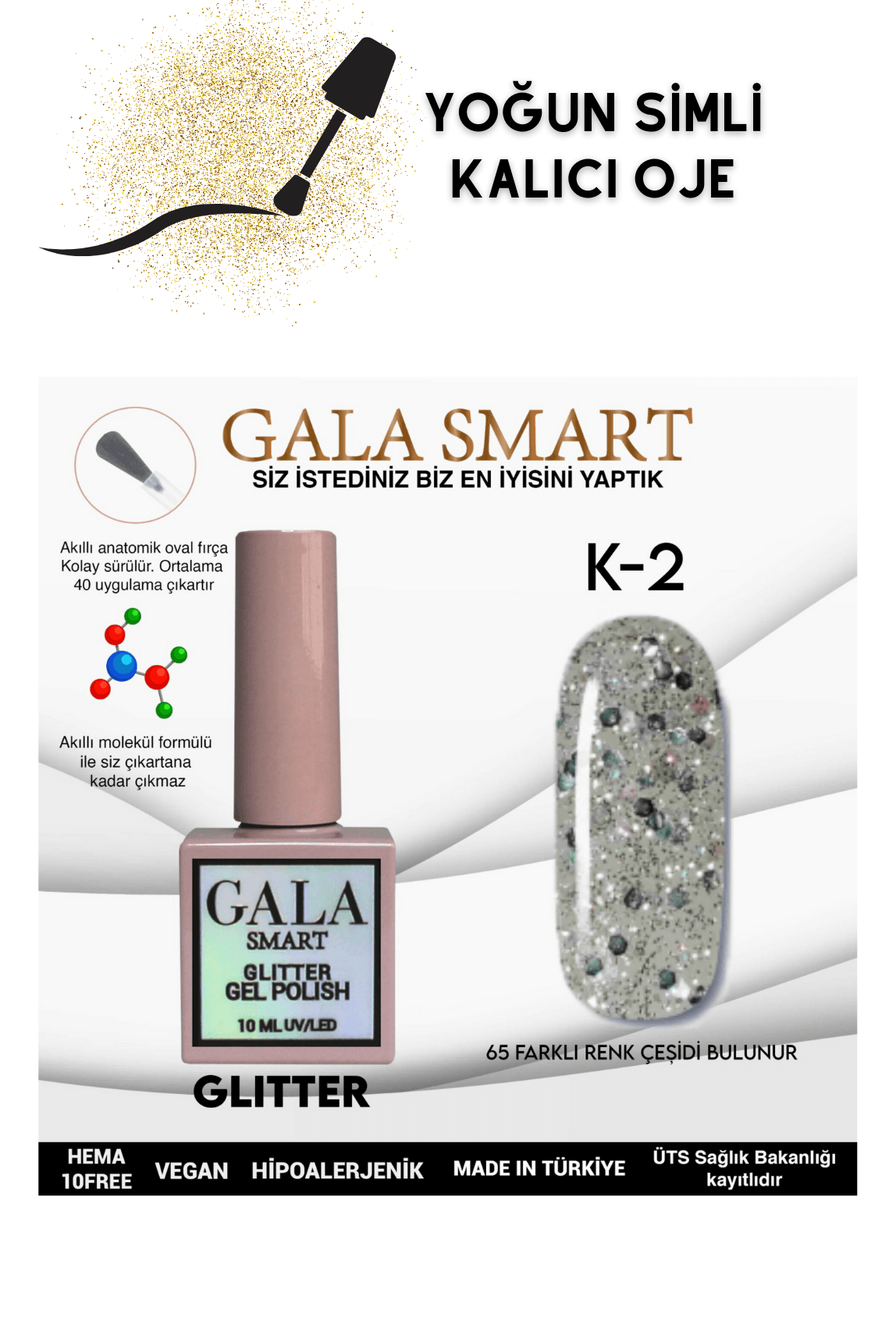 YOĞUN SİMLİ GLITTER KALICI OJE  - K-2