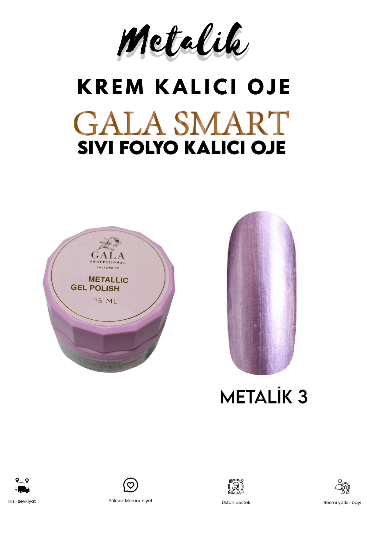 Metalik Sıvı Folyo Krem Kalıcı Oje - METALİK 3