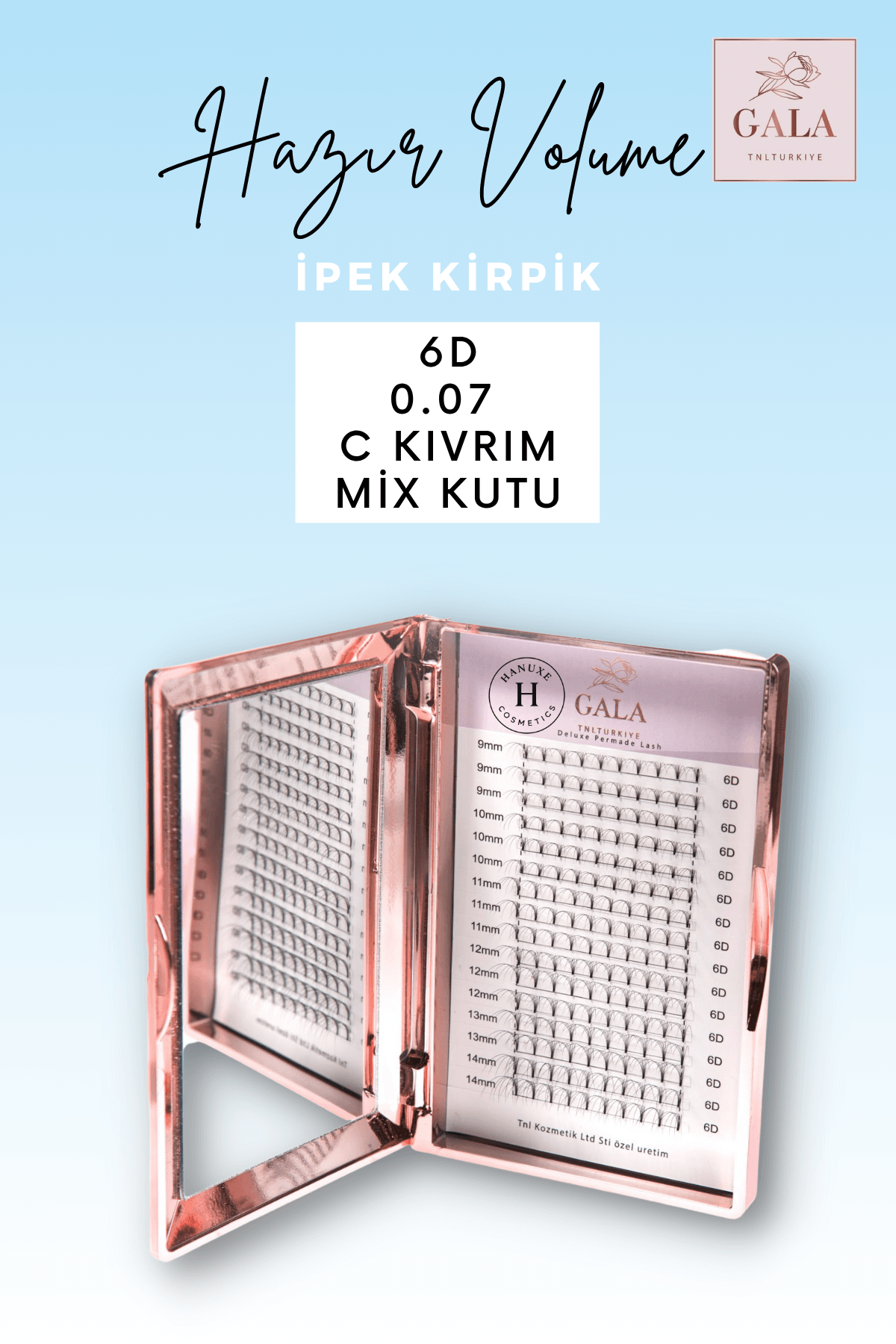 HAZIR DEMET "6D" MIX KUTU İPEK KİRPİK - 6D 0.07 C MIX KUTU