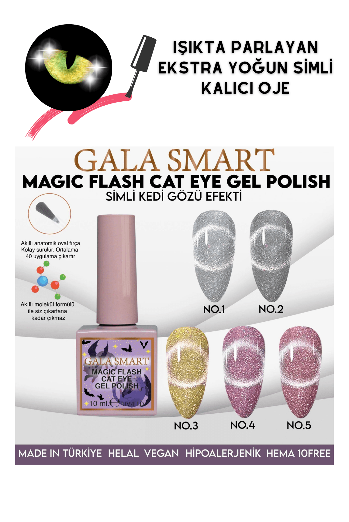 GALA SİMLİ KEDİ GÖZÜ KALICI OJE 