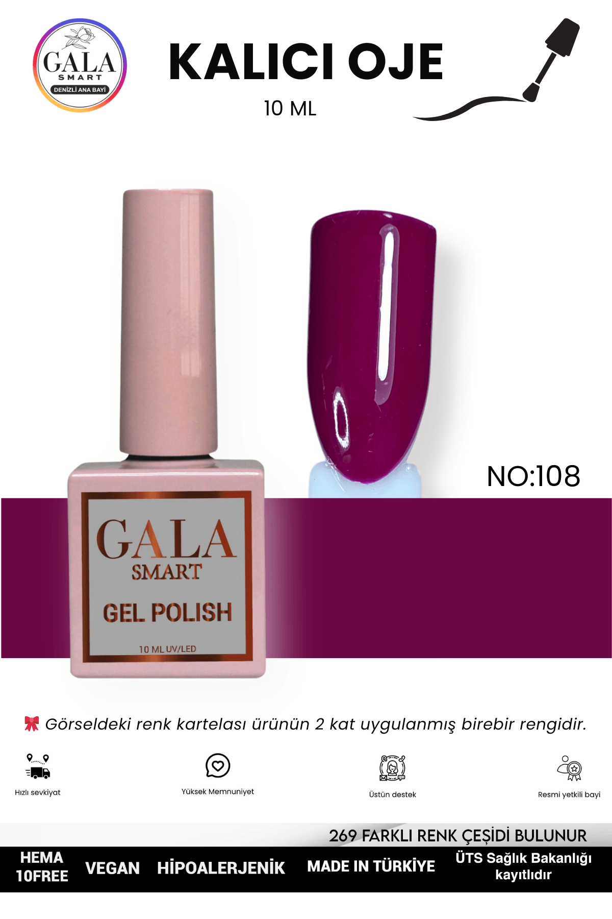 BORDO KALICI OJE 10 ML - 108