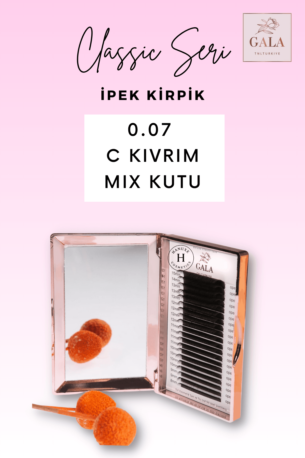 0.07 KALINLIK /  C KIVRIM / CLASSIC İPEK KİRPİK - 0.07 KALINLIK / C KIVRIM / MIX KUTU