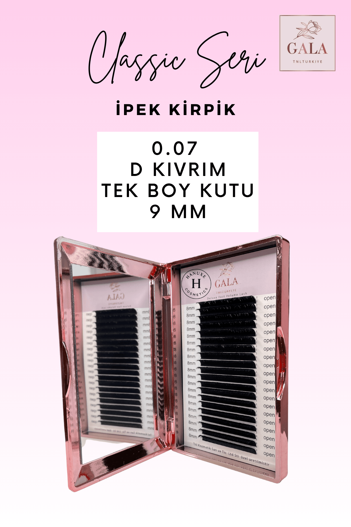 0.07 KALINLIK /  D KIVRIM / CLASSIC İPEK KİRPİK - 0.07 KALINLIK / D KIVRIM / 9 MM