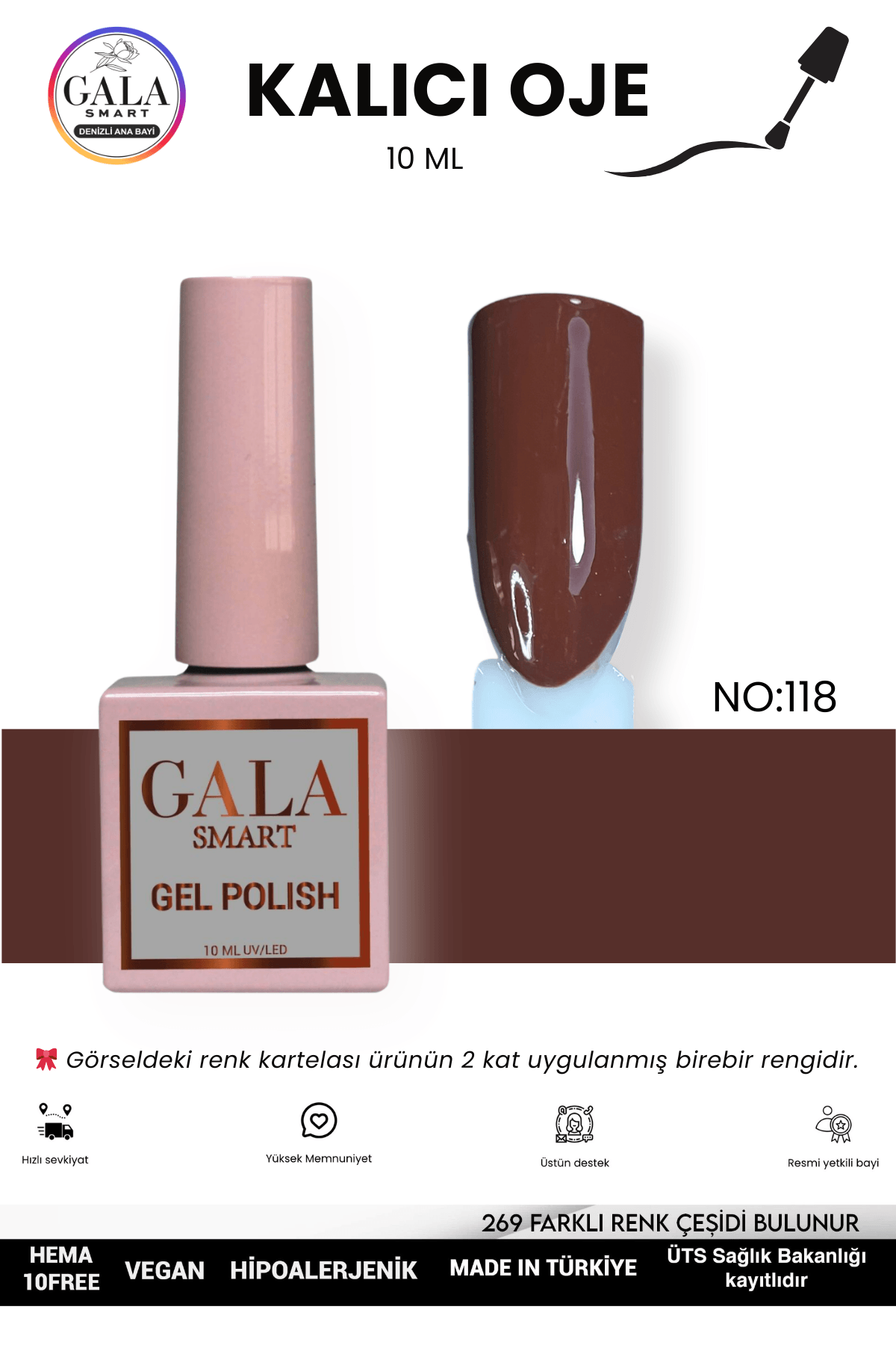 KAHVERENGİ KALICI OJE 10 ML - 118