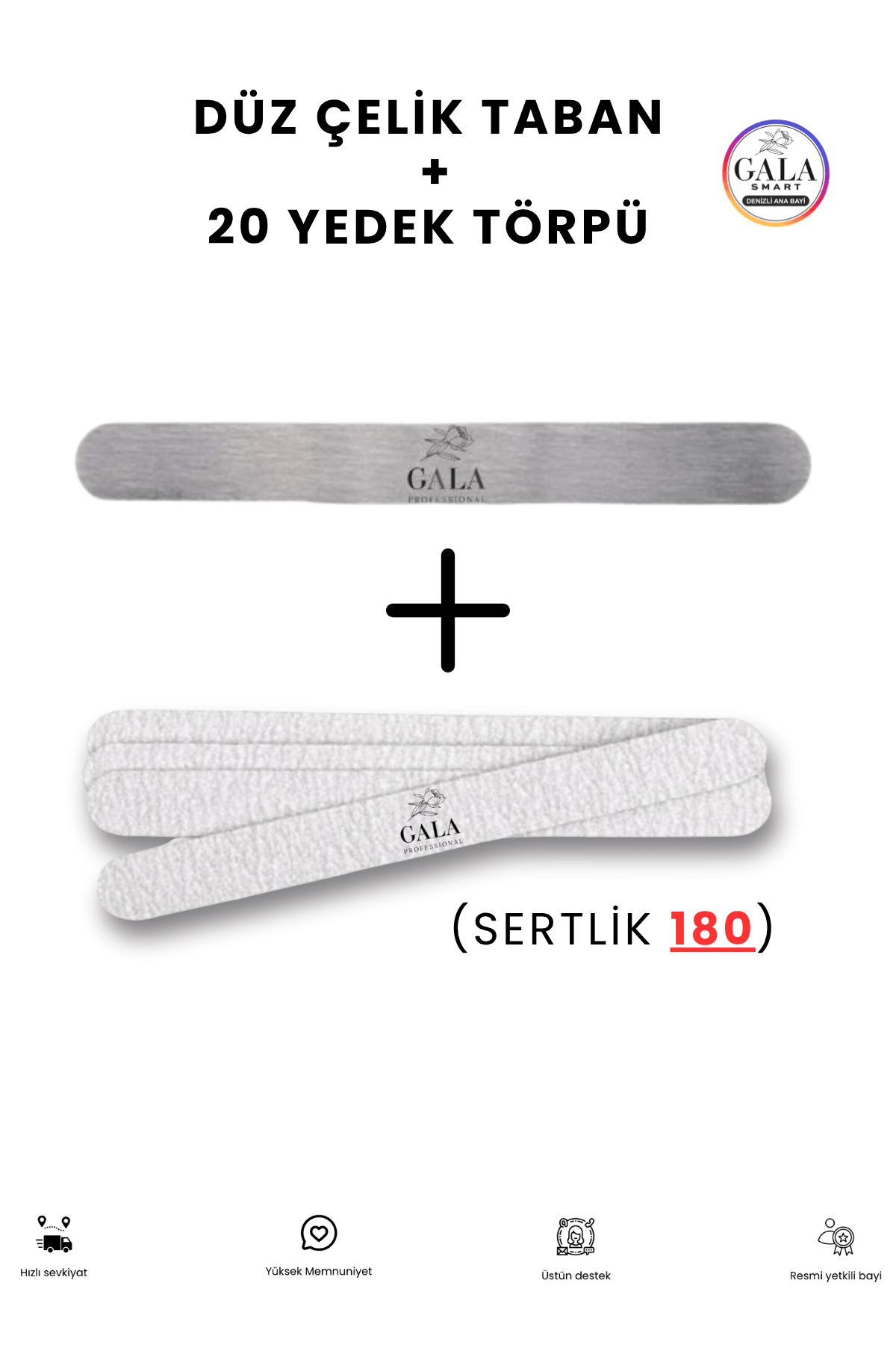 DÜZ ÇELİK TABAN TÖRPÜ SETİ - ÇELİK TABAN + 20Lİ YEDEK TÖRPÜ 180