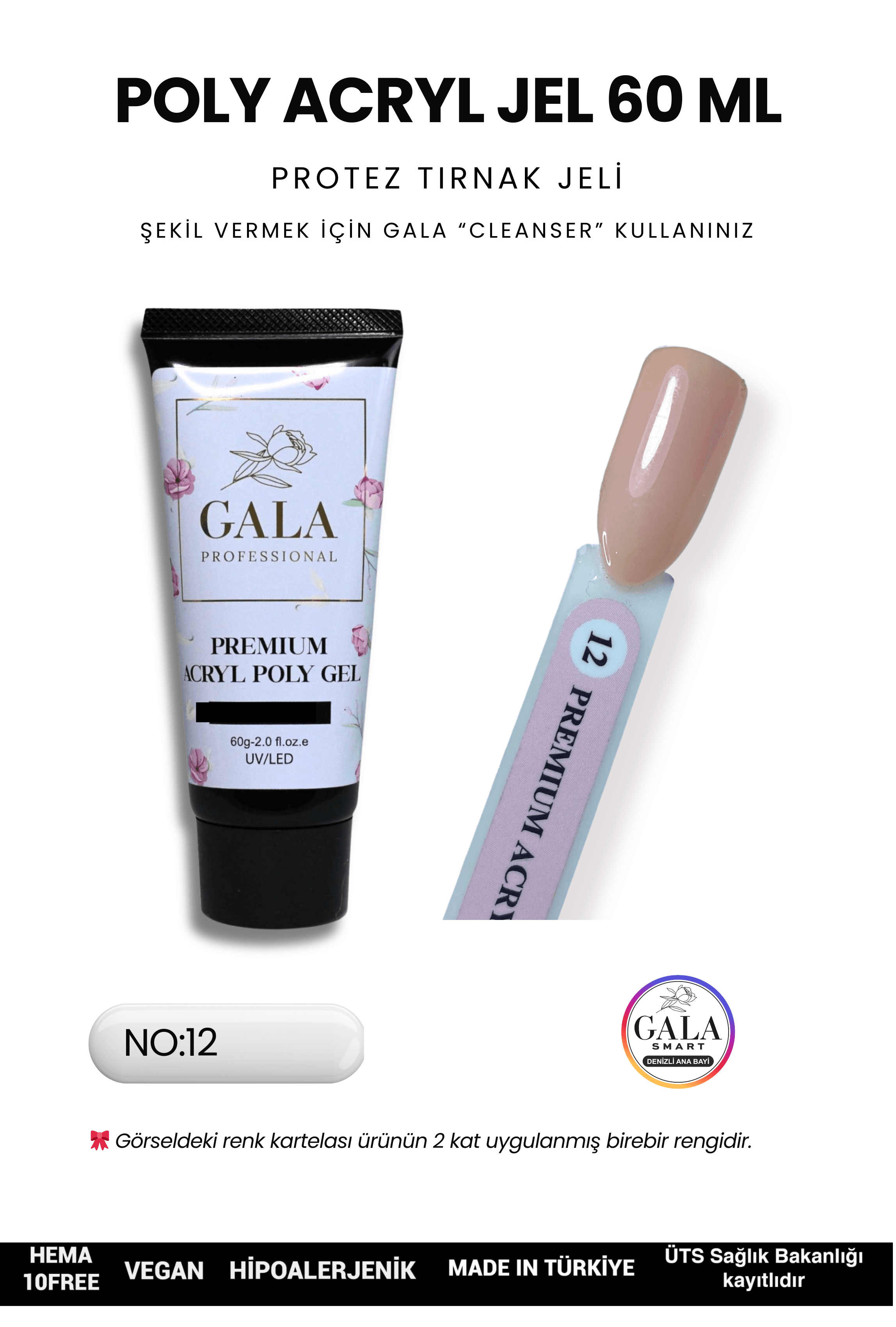 ACRYL POLY JEL PREMIUM 60 ML PROTEZ TIRNAK JELİ - 12