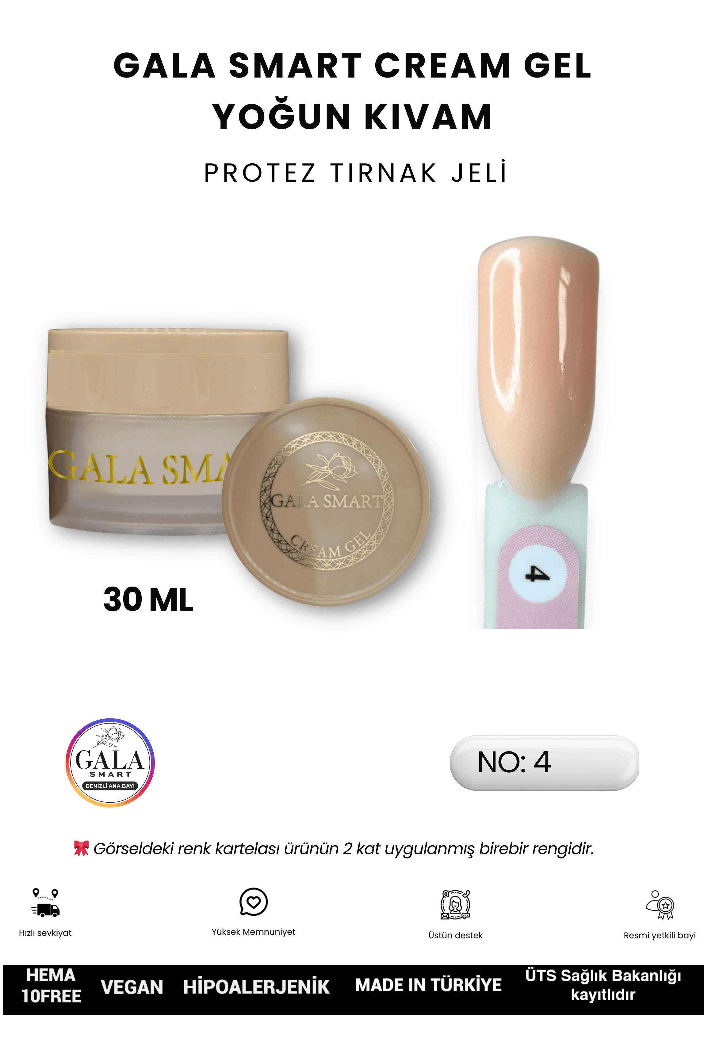 YOĞUN KIVAMLI GALA PROTEZ TIRNAK JELİ  - 04 - 30 ML