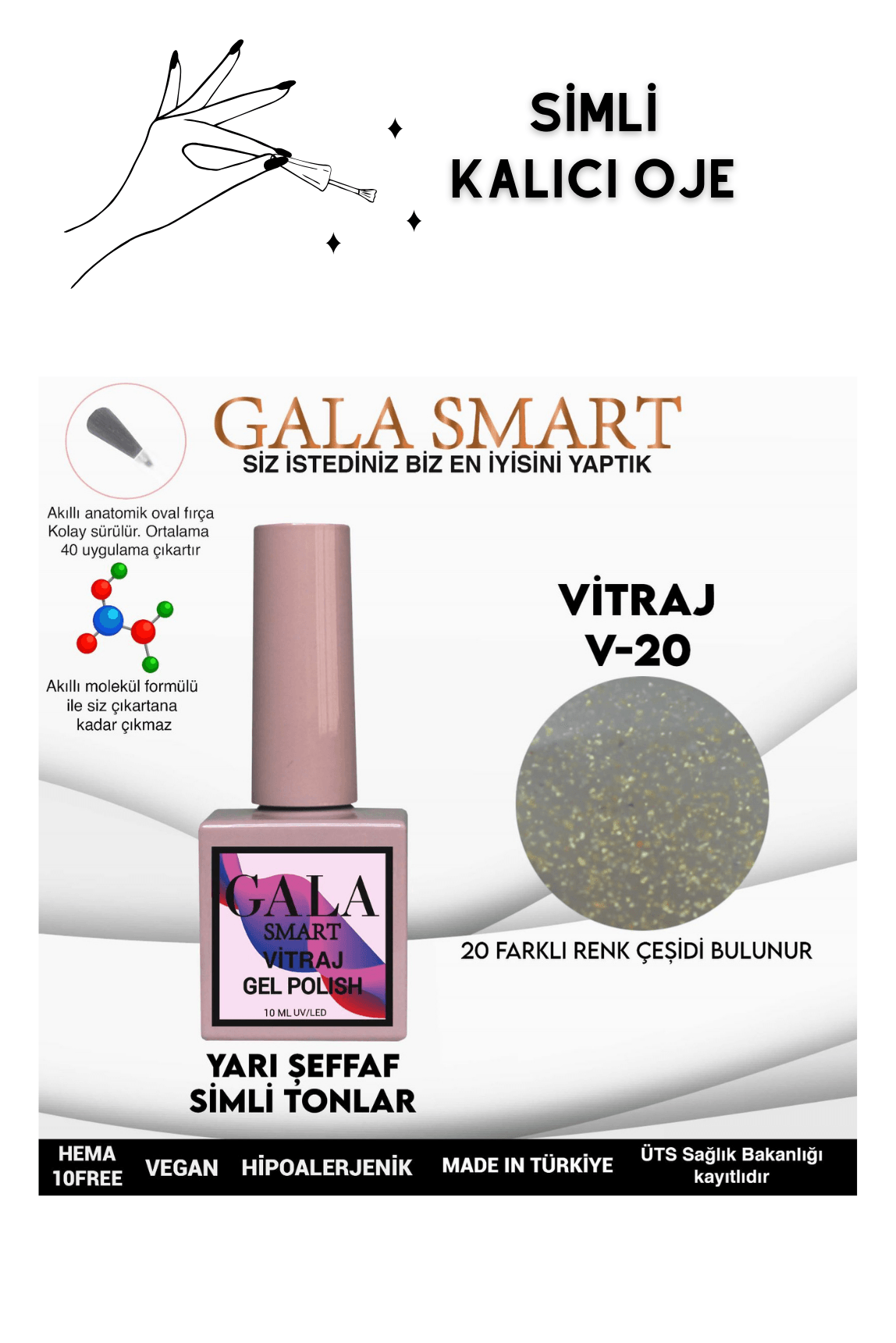 YARI ŞEFFAF SİMLİ VITRAJ KALICI OJE - 20