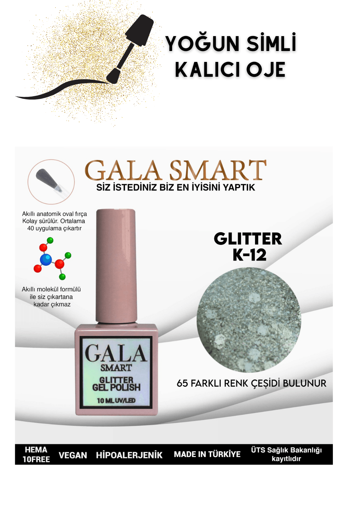 YOĞUN SİMLİ GLITTER KALICI OJE  - K-12