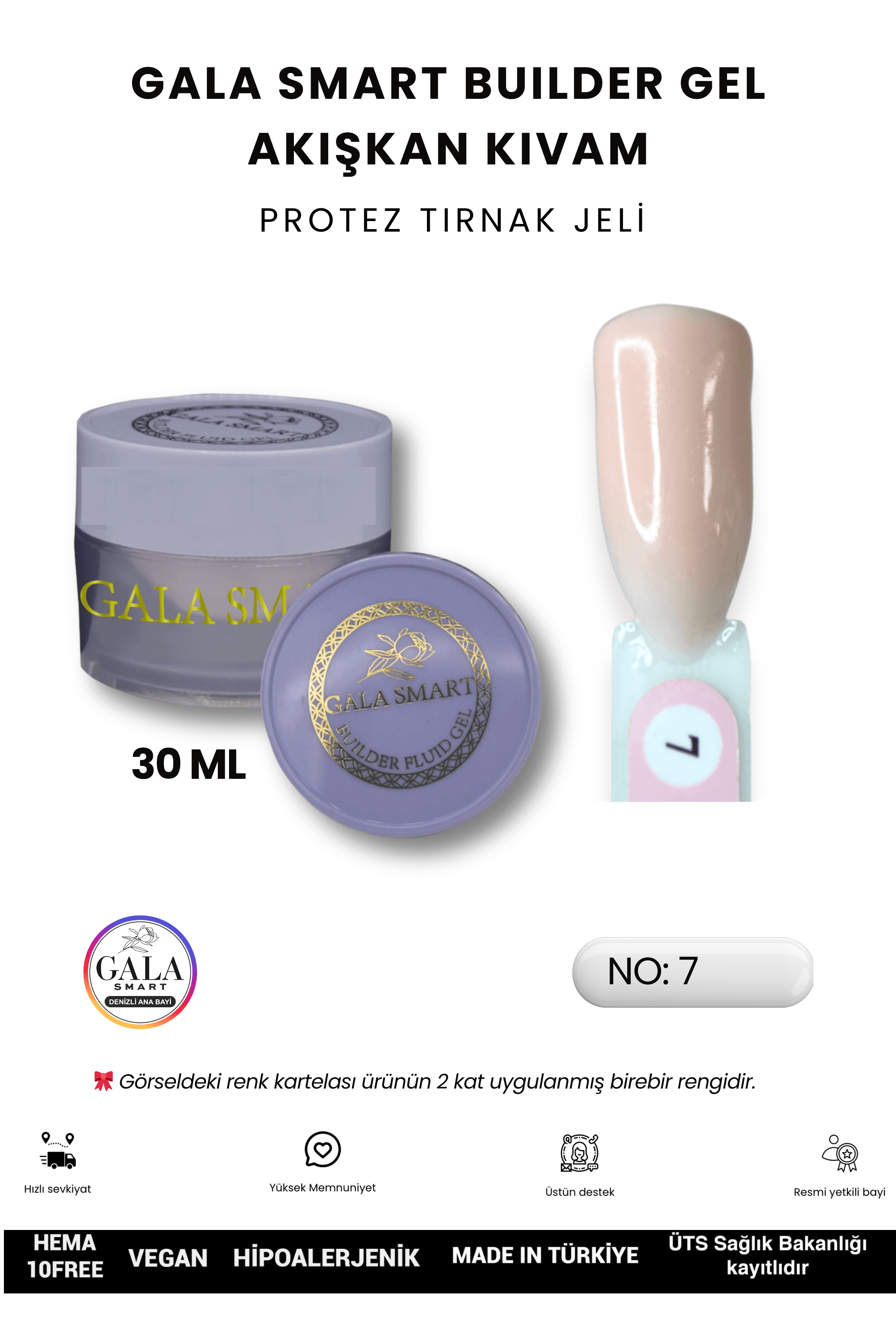 AKIŞKAN KIVAMLI GALA PROTEZ TIRNAK JELİ - 07 - 30 ML