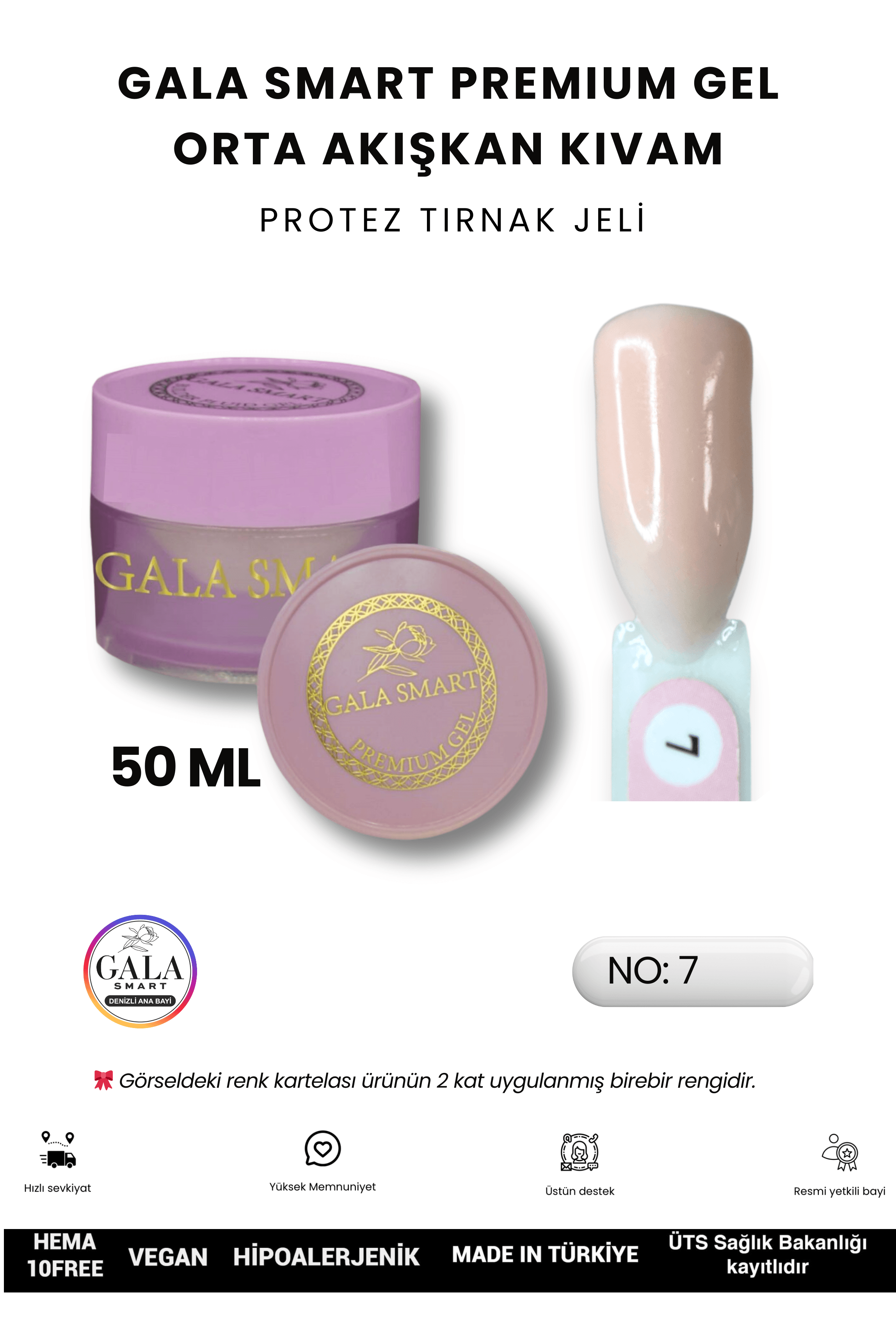 ORTA AKIŞKAN KIVAMLI GALA PROTEZ TIRNAK JELİ - 07 - 50 ML