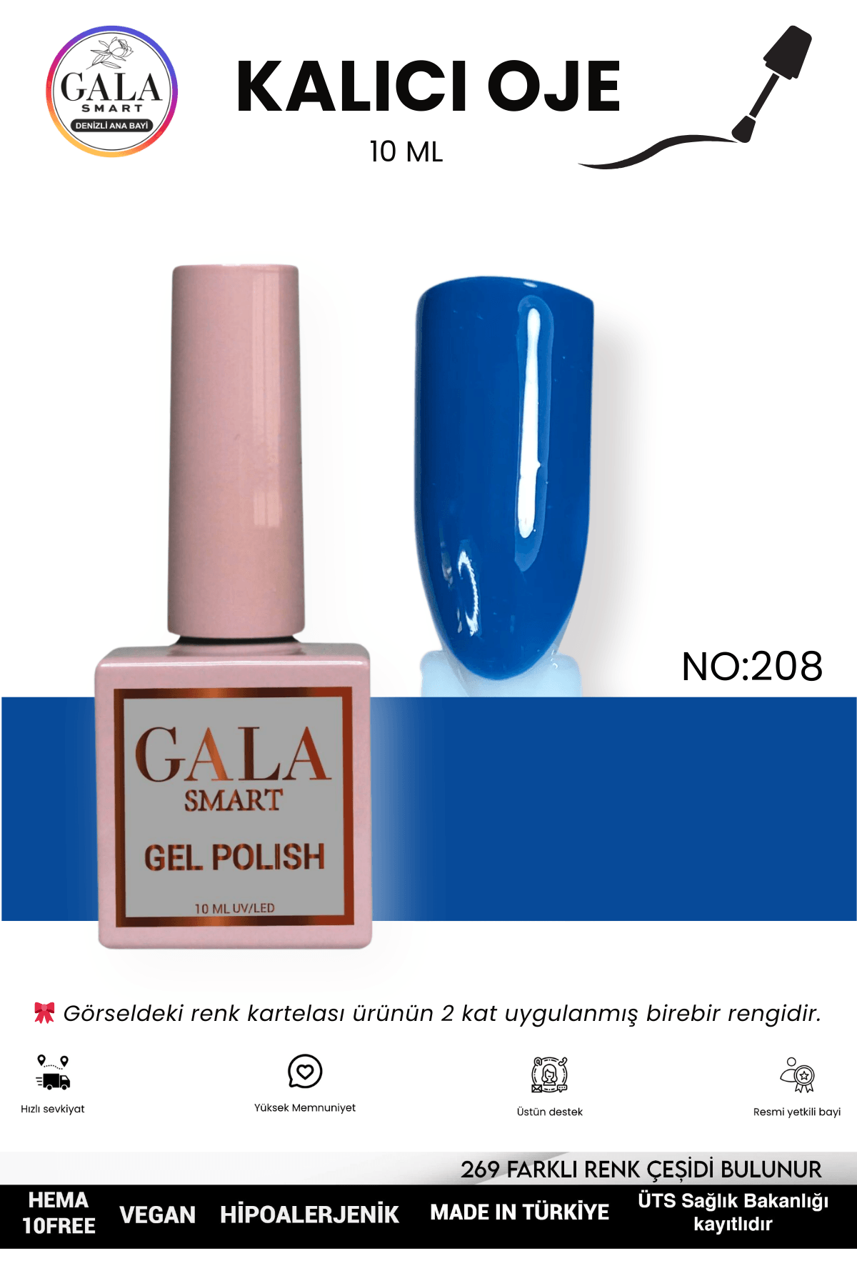 MAVİ KALICI OJE 10 ML - 208