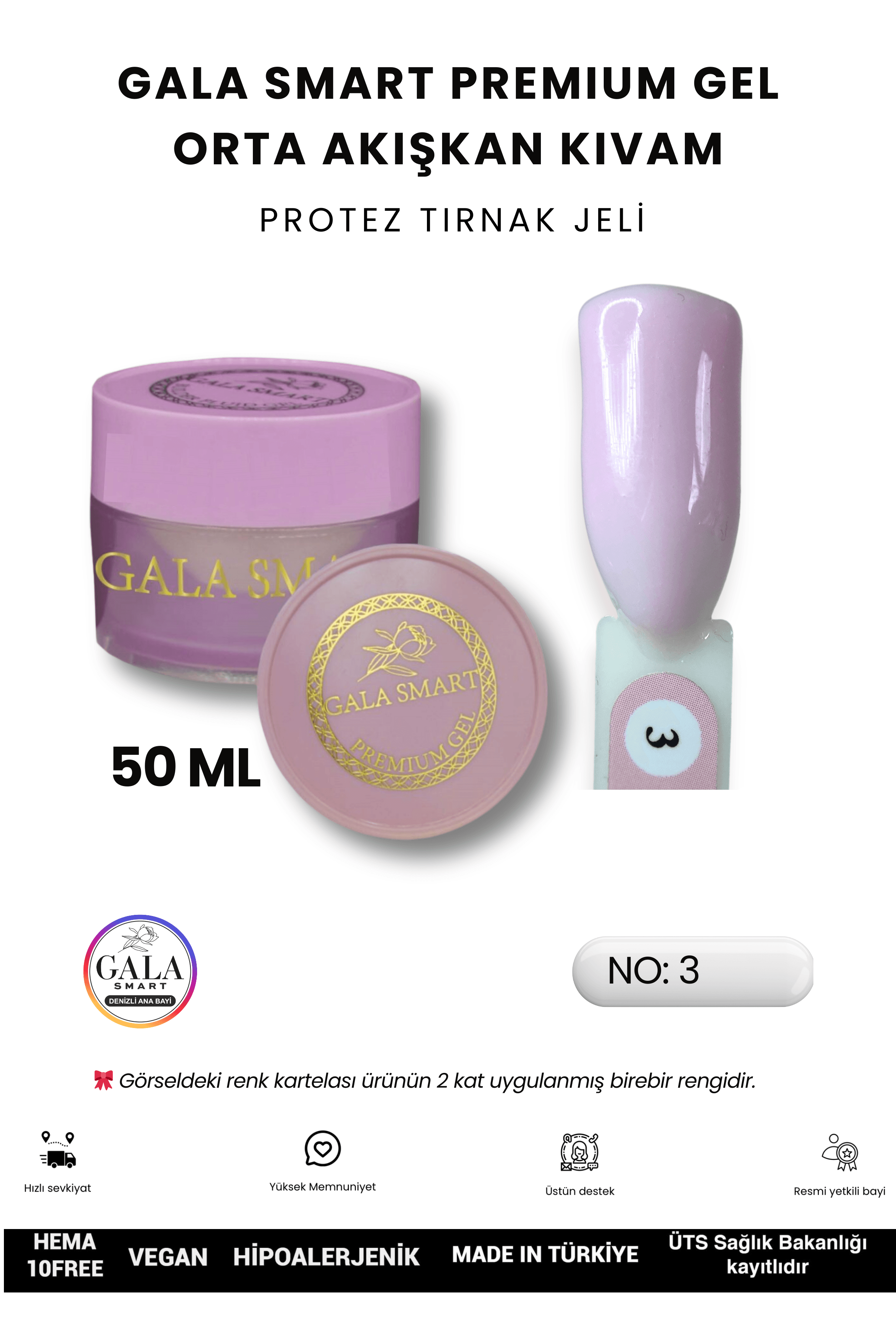 ORTA AKIŞKAN KIVAMLI GALA PROTEZ TIRNAK JELİ - 03 - 50 ML
