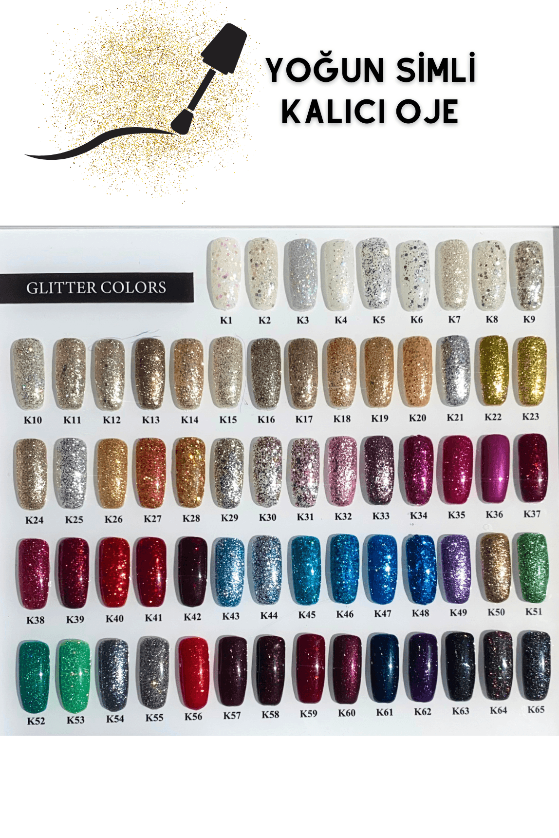 YOĞUN SİMLİ GLITTER KALICI OJE 