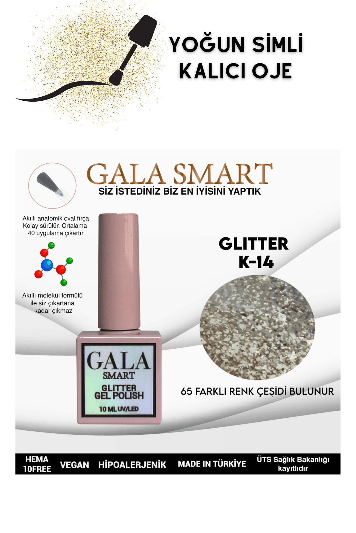 YOĞUN SİMLİ GLITTER KALICI OJE  - K-14