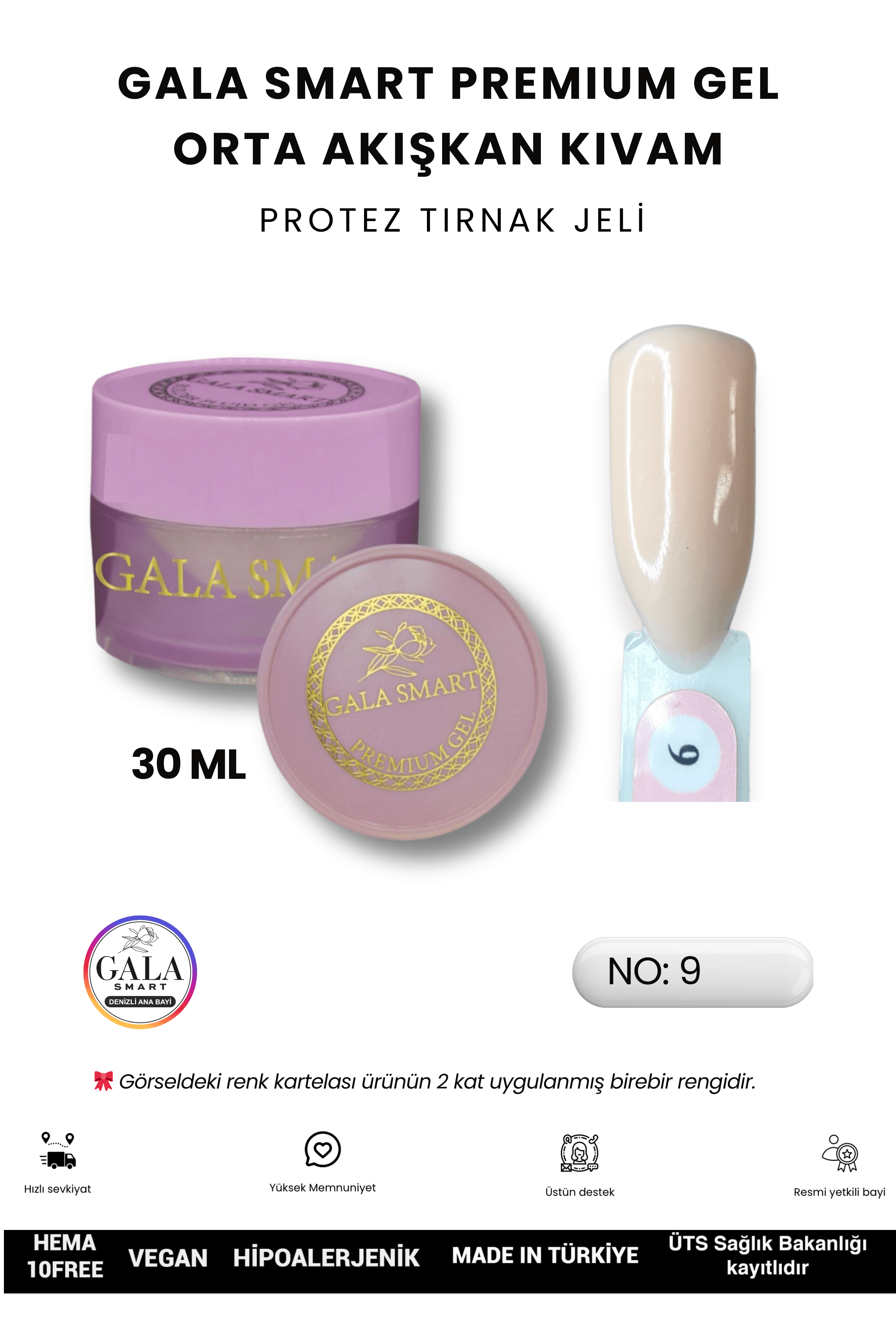 ORTA AKIŞKAN KIVAMLI GALA PROTEZ TIRNAK JELİ - 09 - 30 ML