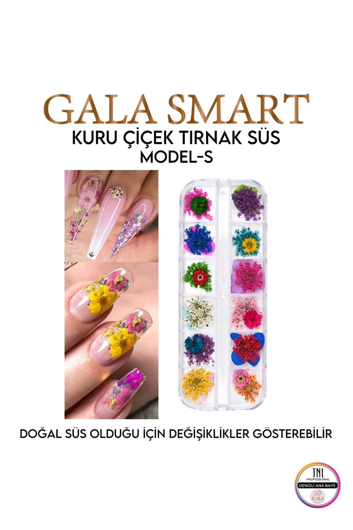 KURU ÇİÇEK NAIL ART TIRNAK SÜS - e