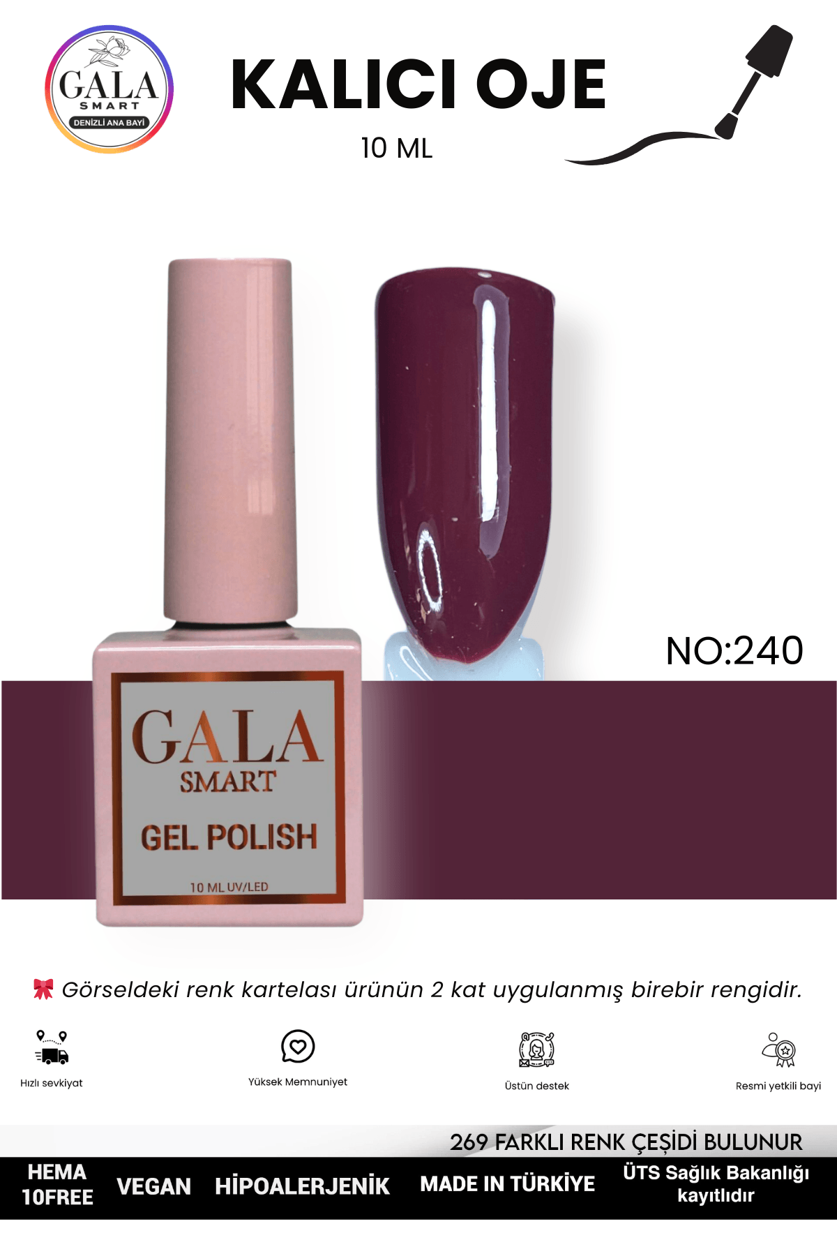 BORDO KALICI OJE 10 ML - 240