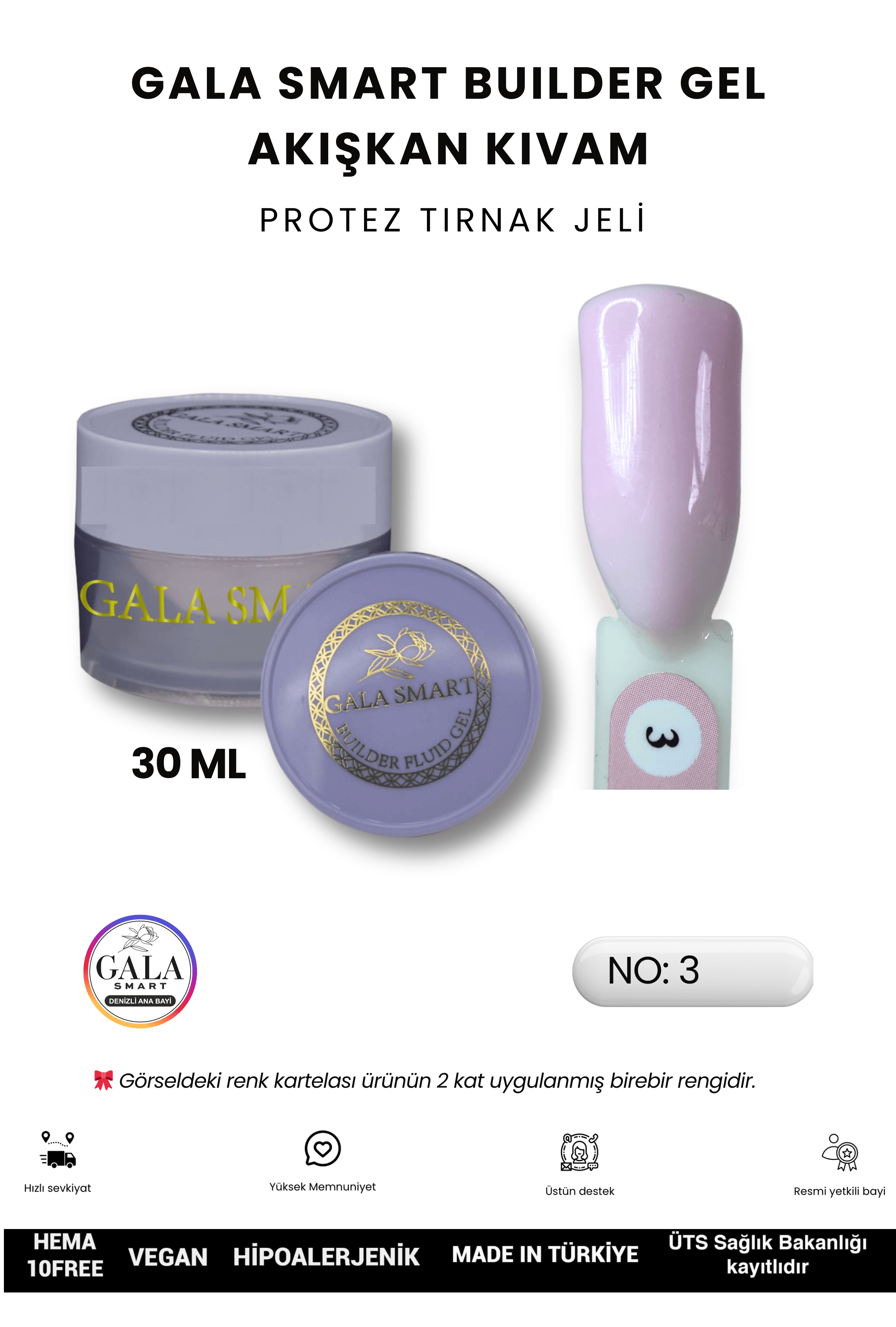 AKIŞKAN KIVAMLI GALA PROTEZ TIRNAK JELİ - 03 - 30 ML