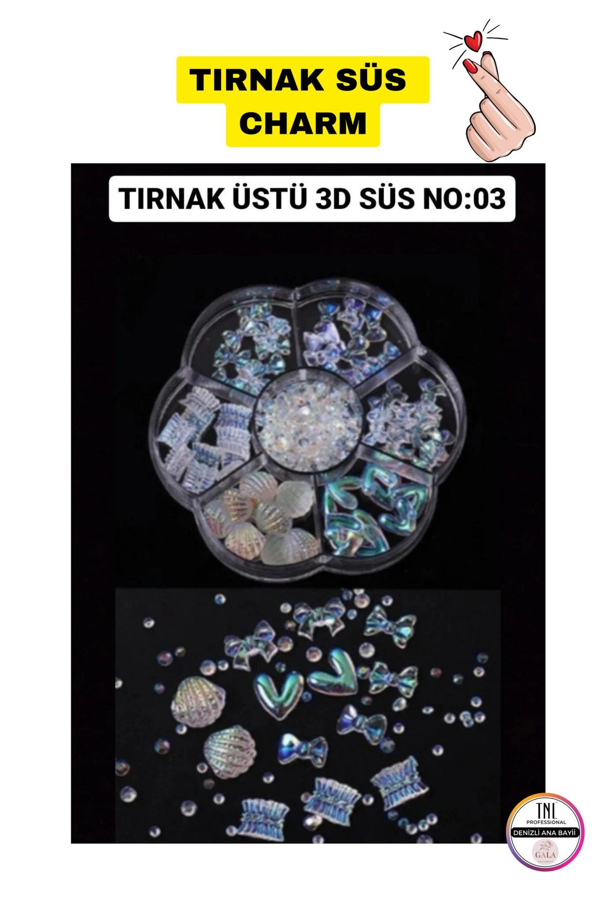 CHARM 3 BOYUTLU TIRNAK SÜS - h