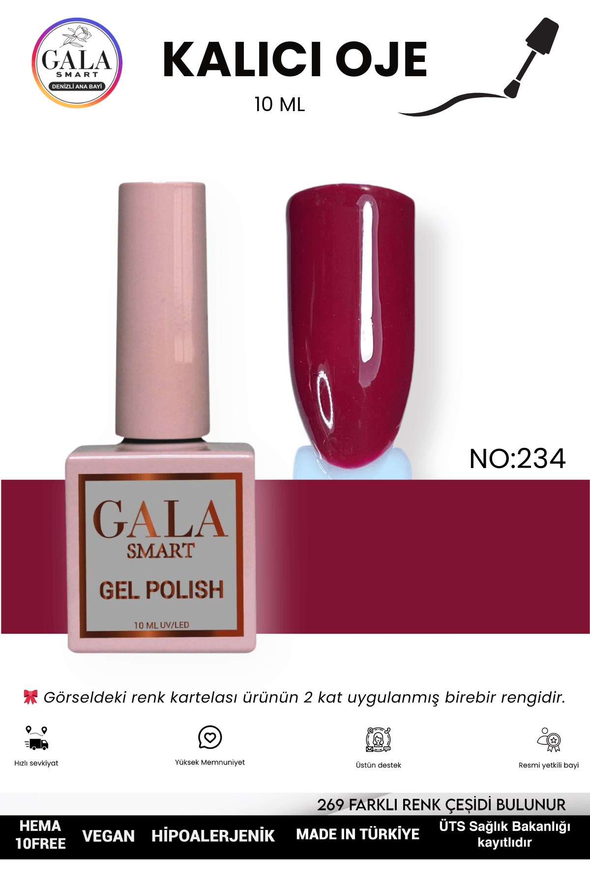 BORDO KALICI OJE 10 ML - 234