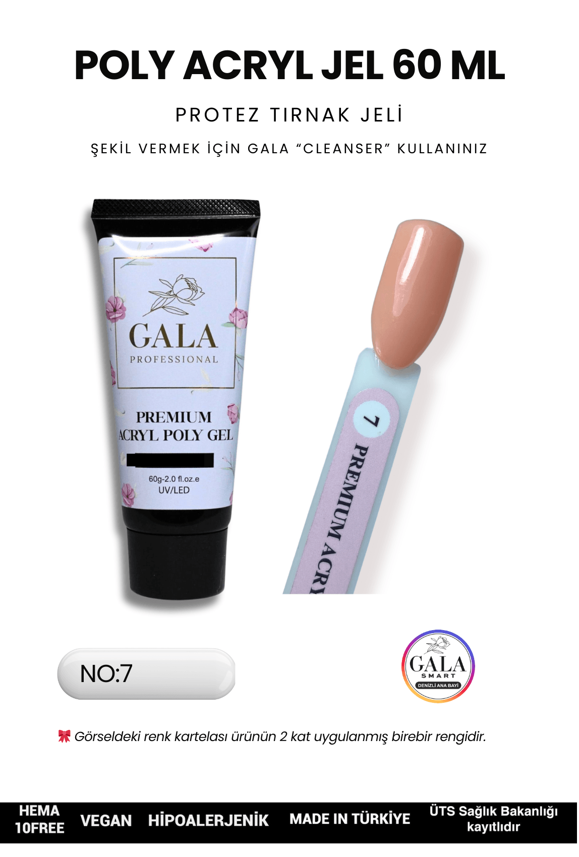 ACRYL POLY JEL PREMIUM 60 ML PROTEZ TIRNAK JELİ - NO: 7