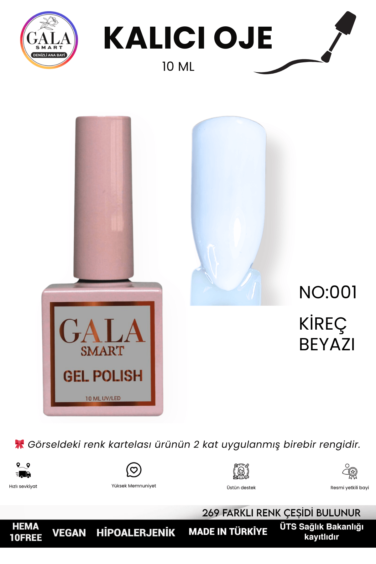 BEYAZ KALICI OJE 10 ML - 001 KİREÇ BEYAZI