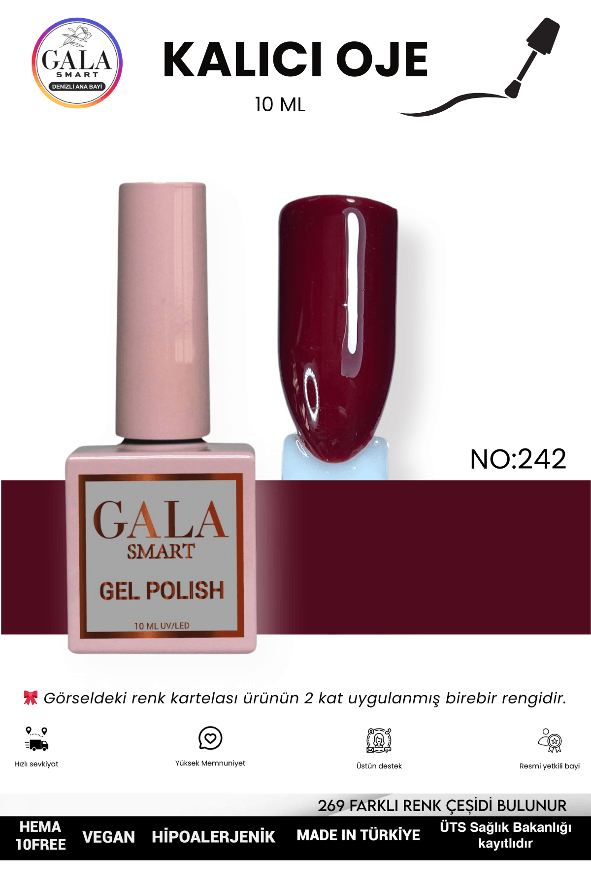 BORDO KALICI OJE 10 ML - 242