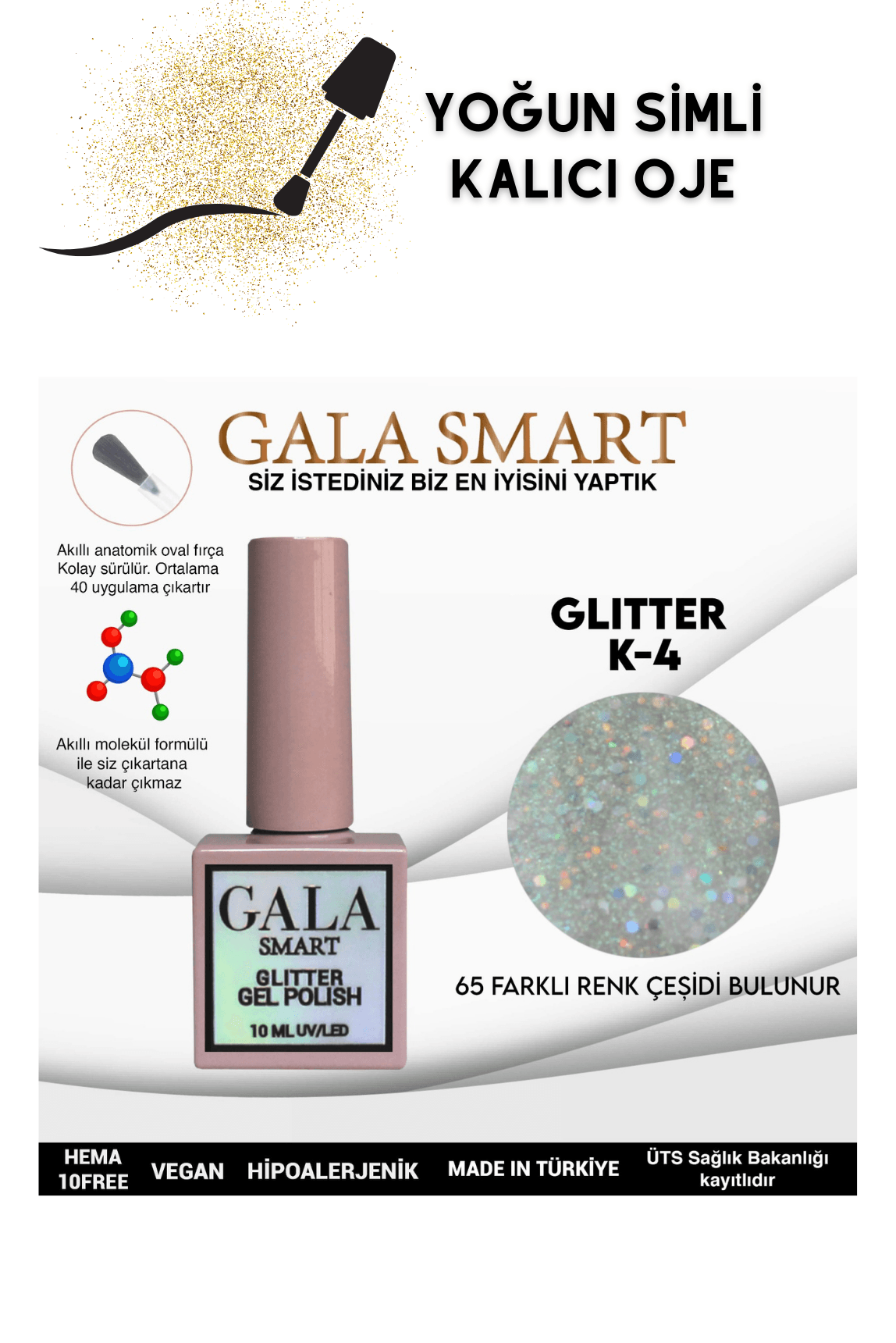 YOĞUN SİMLİ GLITTER KALICI OJE  - K-4