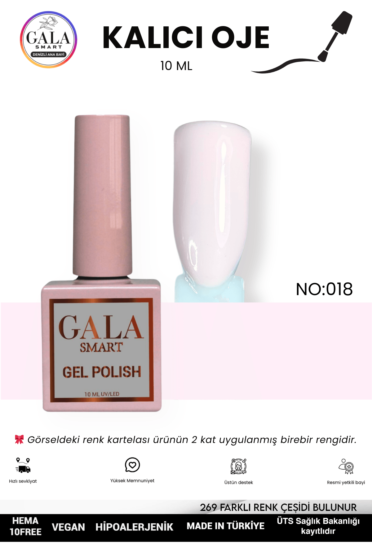 BEYAZ KALICI OJE 10 ML - 018 PEMBEMSİ SÜT BEYAZI