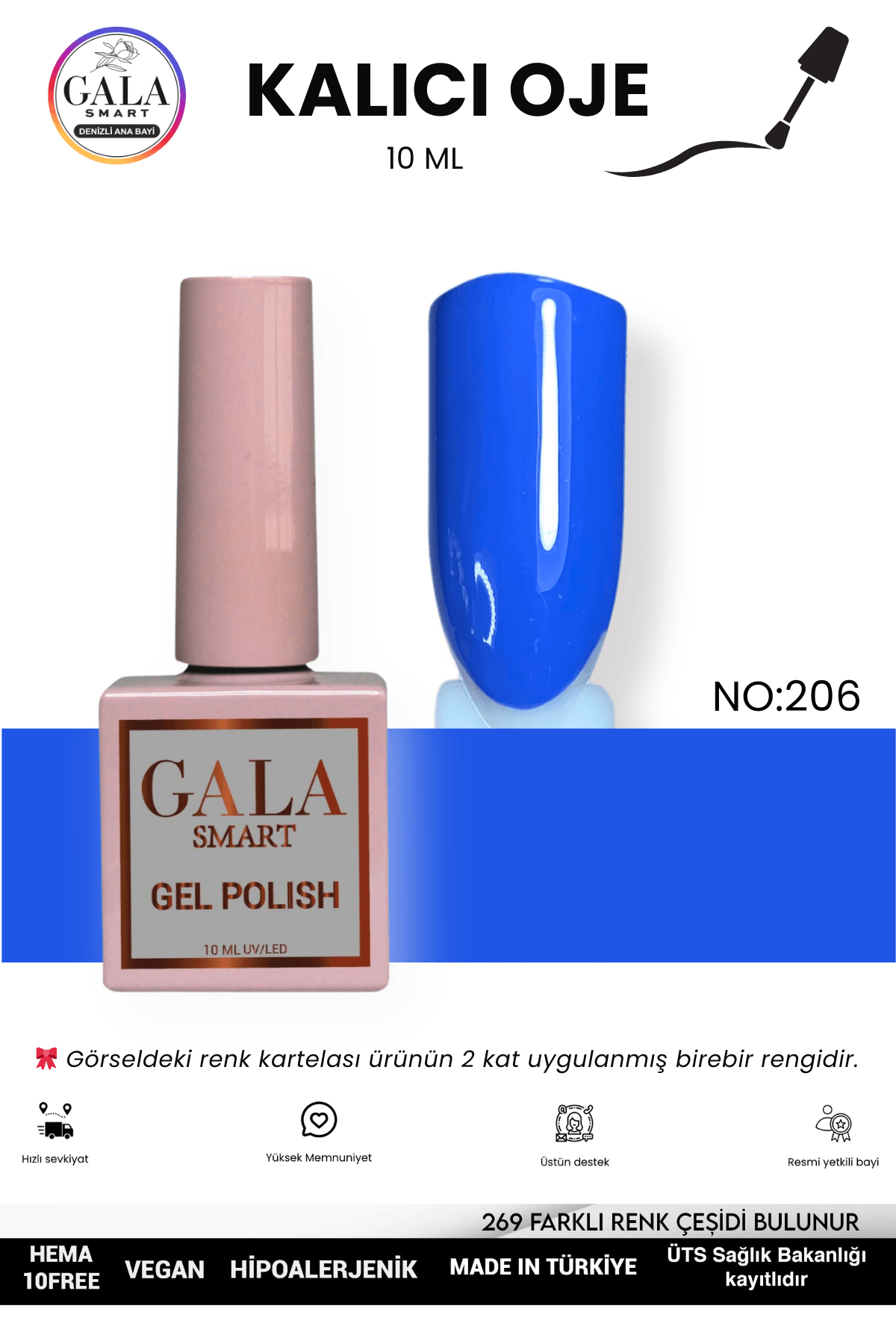 MAVİ KALICI OJE 10 ML - 206