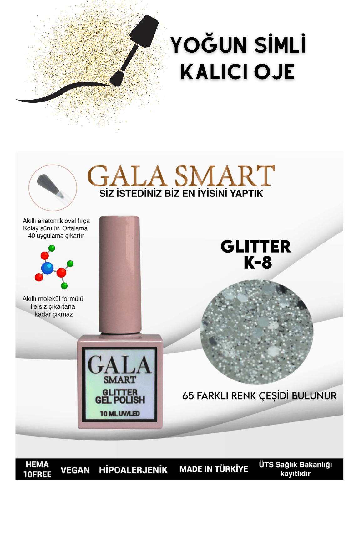 YOĞUN SİMLİ GLITTER KALICI OJE  - K-8