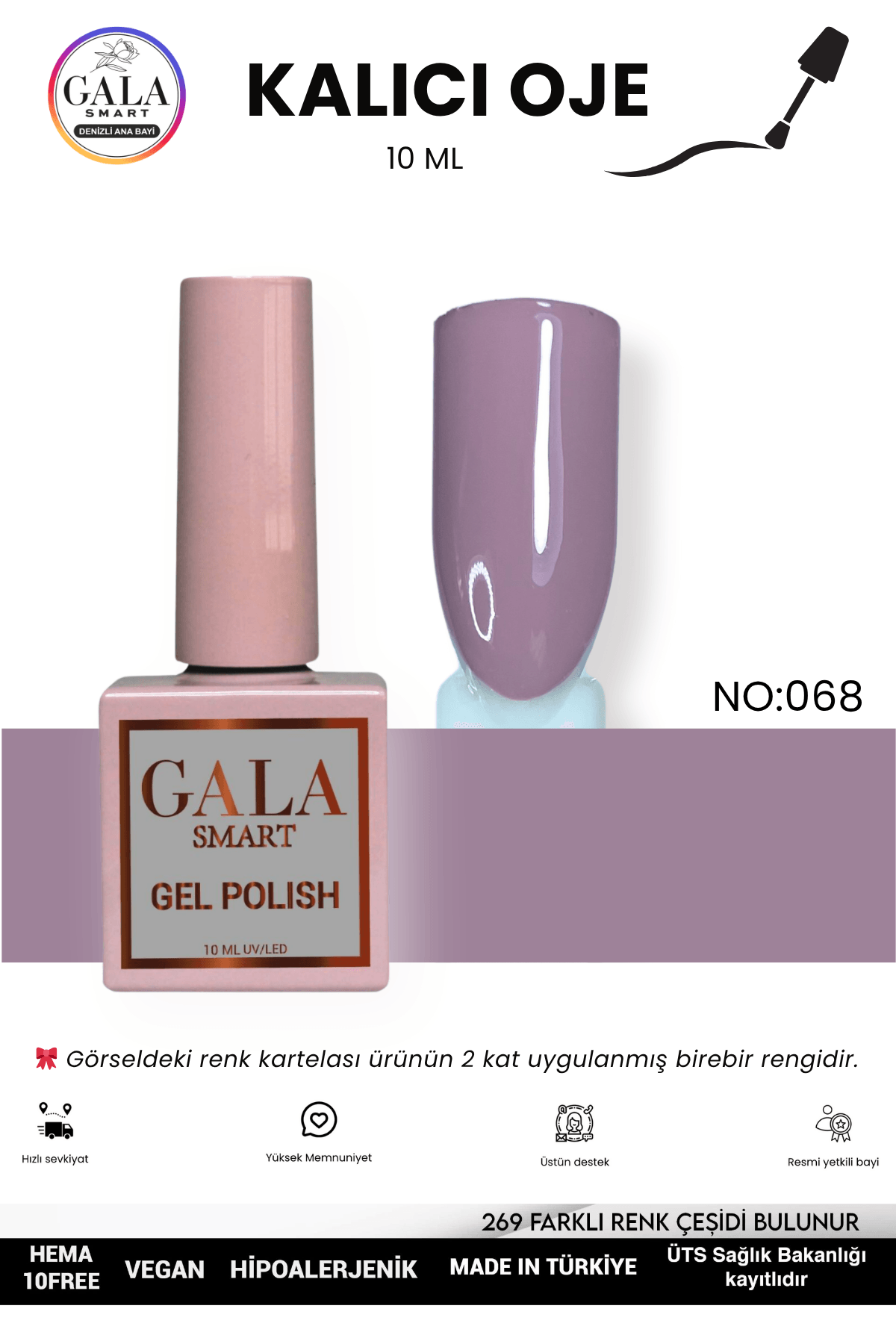 LİLA KALICI OJE 10 ML - 068