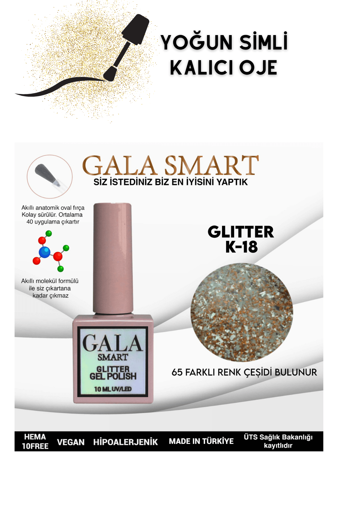 YOĞUN SİMLİ GLITTER KALICI OJE  - K-18