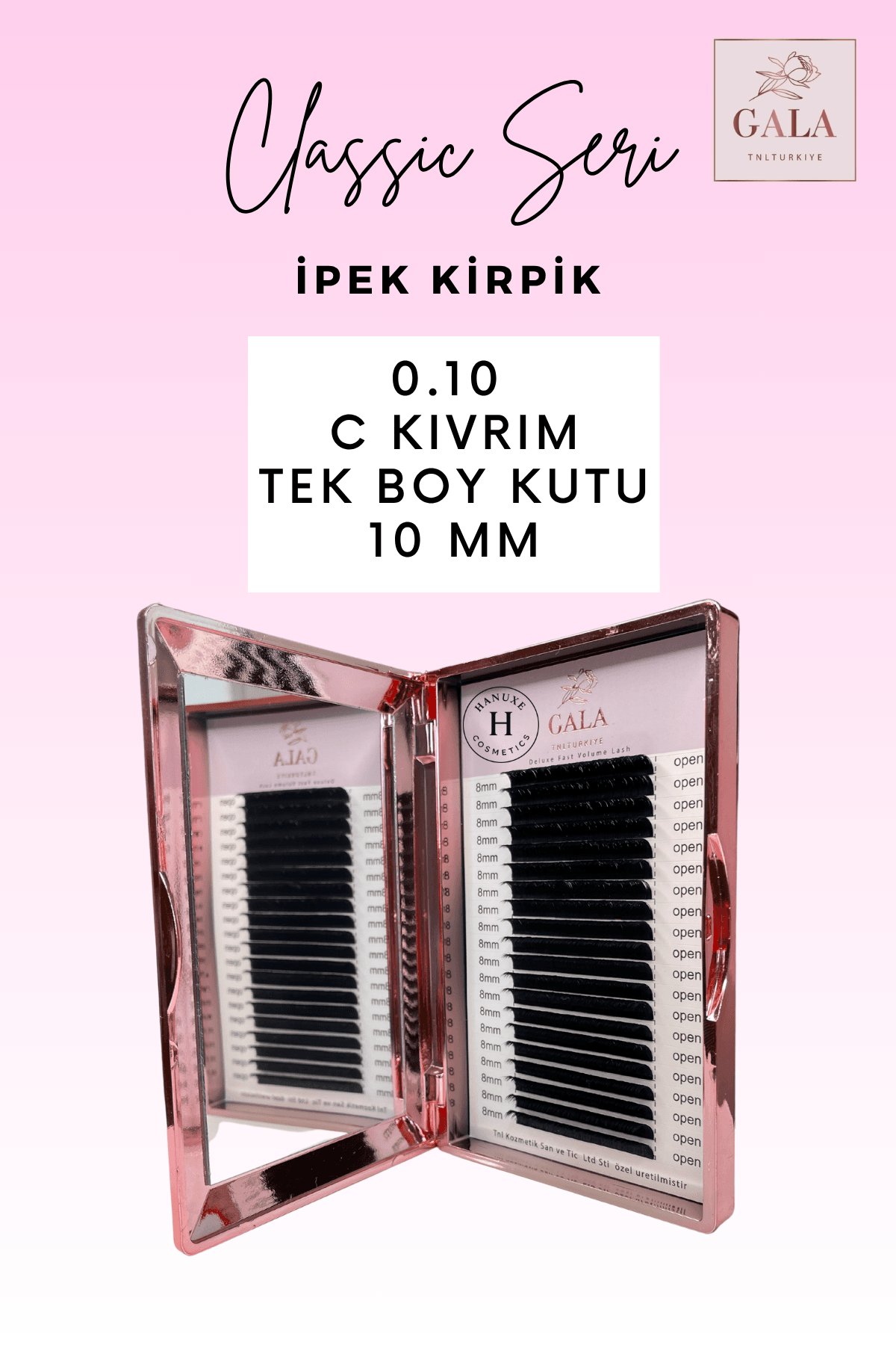 0.10 KALINLIK /  C KIVRIM / CLASSIC İPEK KİRPİK - 0.10 KALINLIK / C KIVRIM / 10 MM
