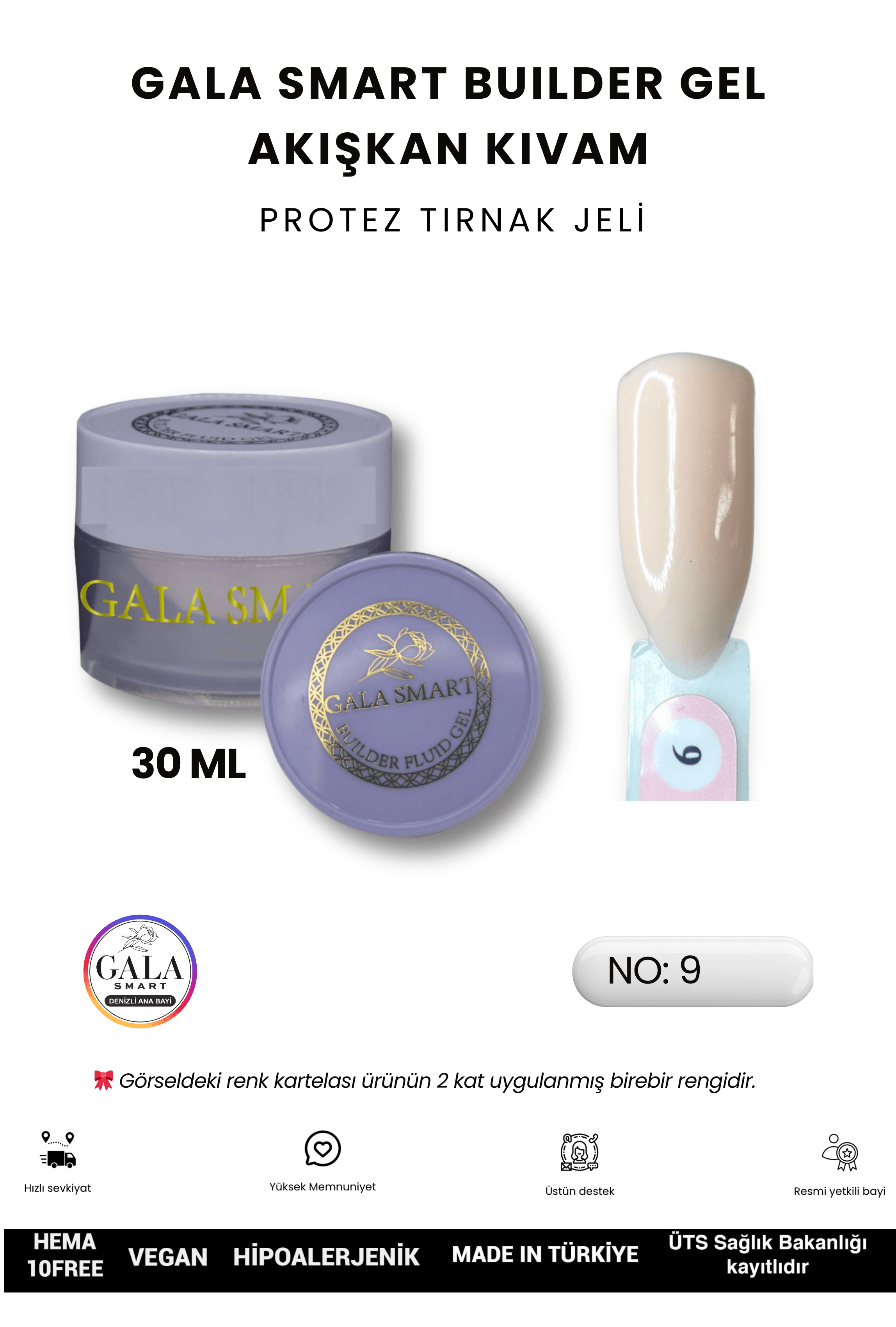 AKIŞKAN KIVAMLI GALA PROTEZ TIRNAK JELİ - 09 - 30 ML
