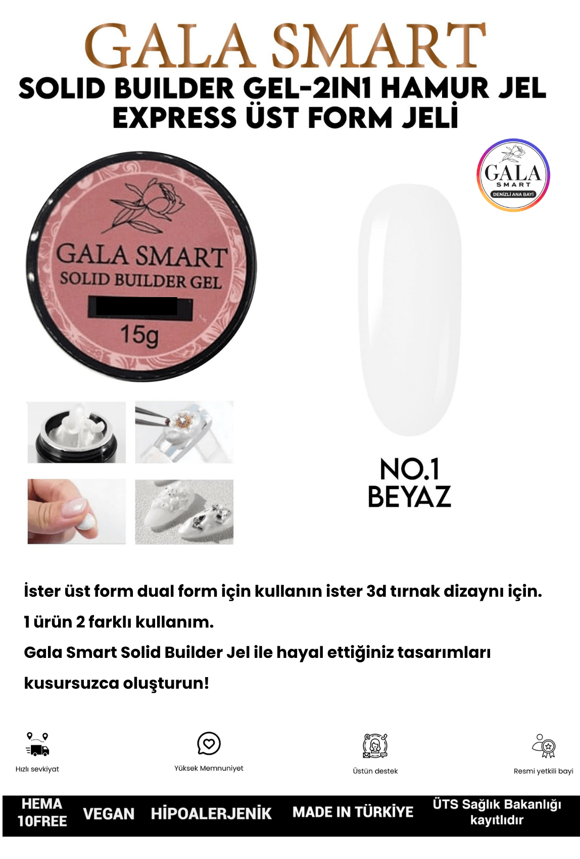 Solid Builder Jel 15 GR - 01 BEYAZ