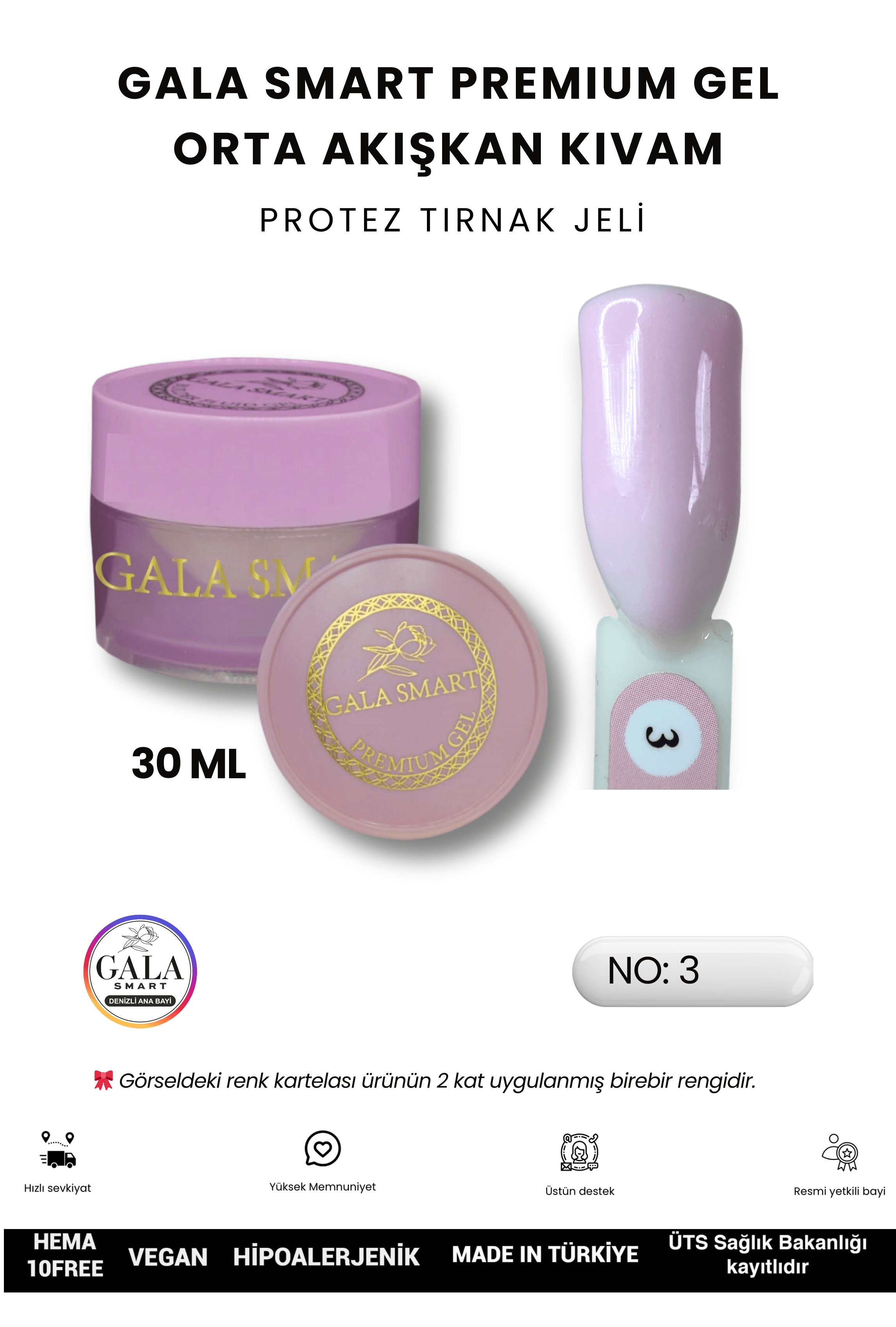 ORTA AKIŞKAN KIVAMLI GALA PROTEZ TIRNAK JELİ - 03 - 30 ML
