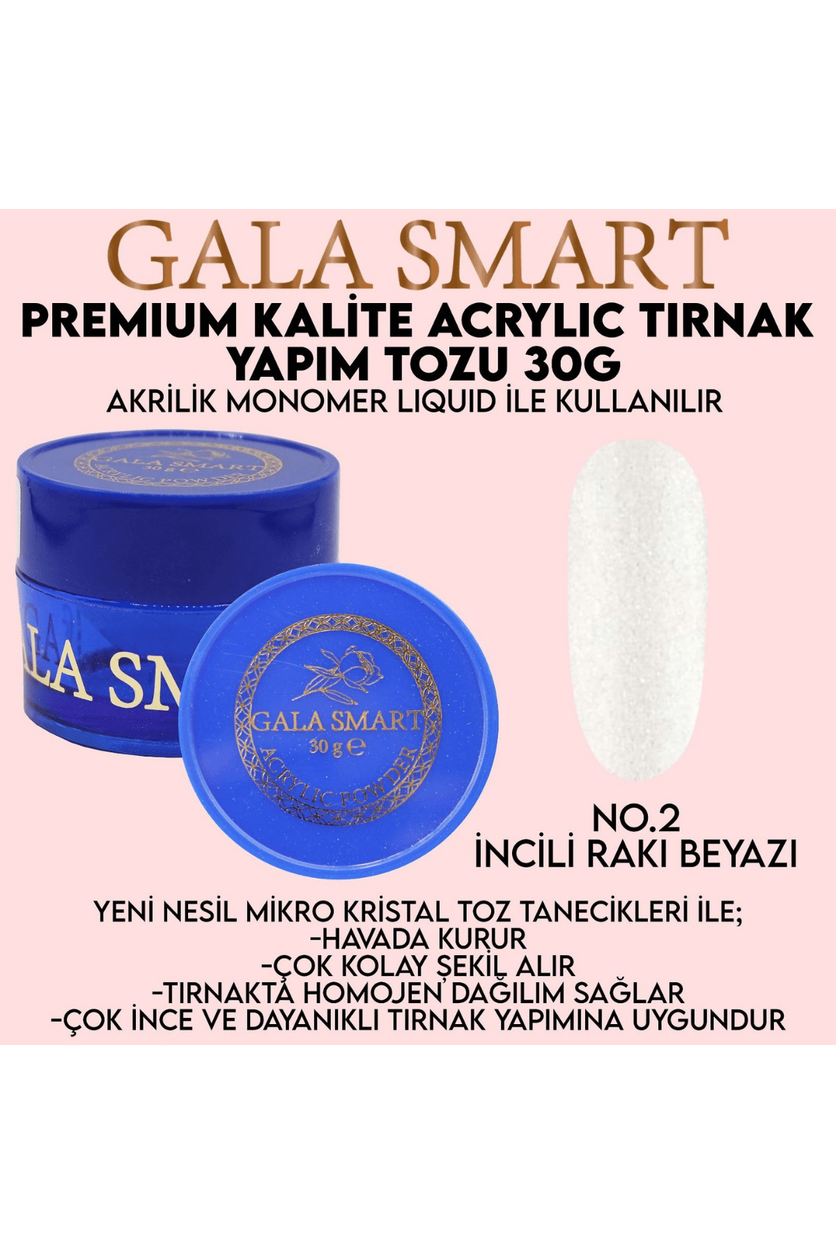 AKRİLİK TOZ  - 02 İNCİLİ RAKI BEYAZI / 30 GR