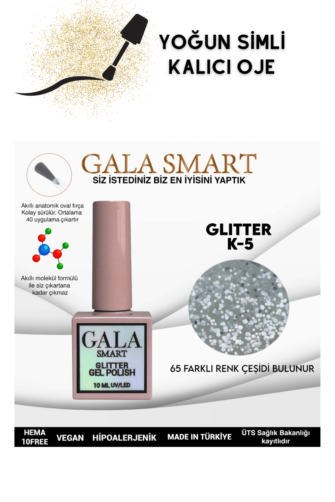 YOĞUN SİMLİ GLITTER KALICI OJE  - K-5