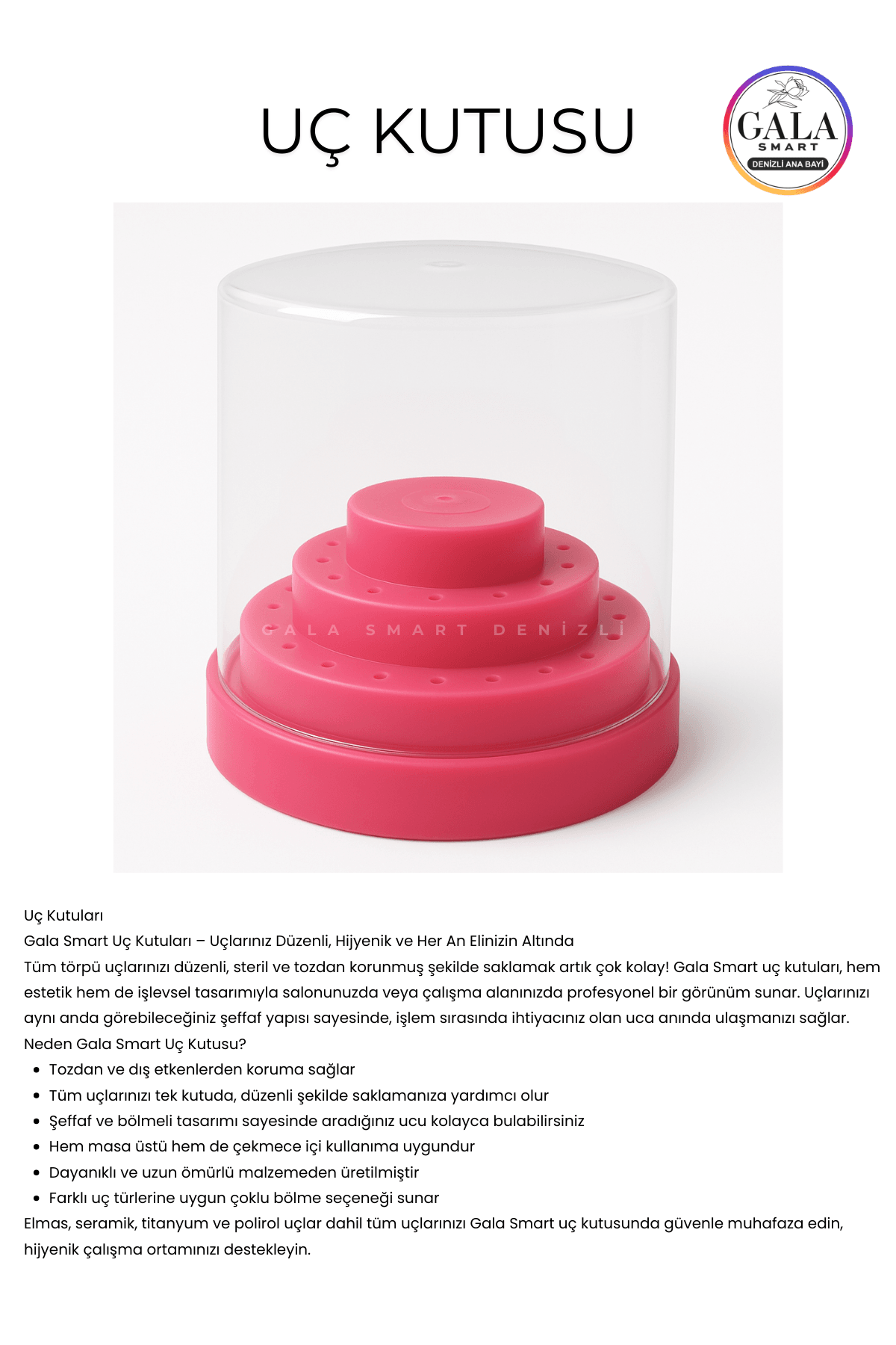 FREZE TÖRPÜ MAKİNASI UÇ KUTUSU - KAPAKLI PEMBE UÇ KUTUSU