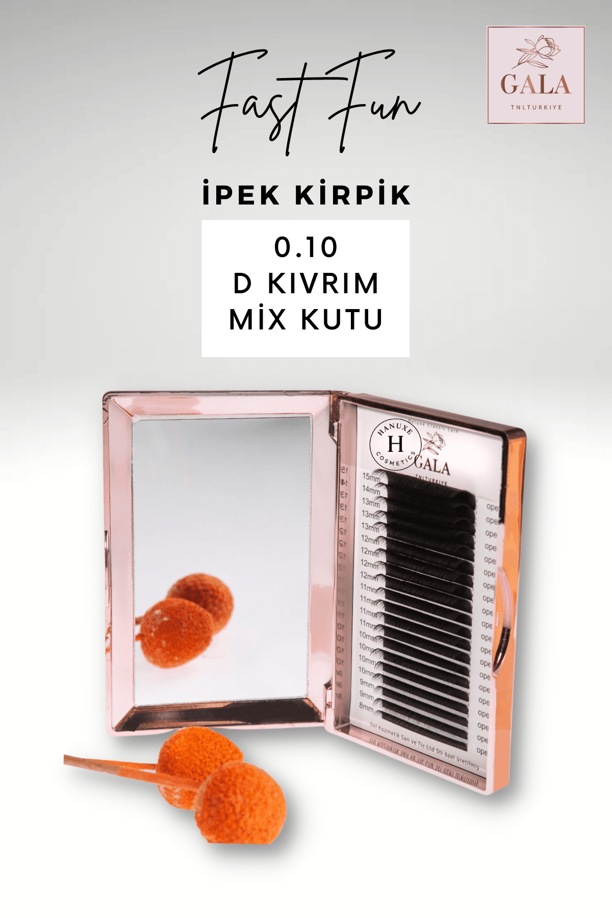 0.10 KALINLIK /  D KIVRIM / FAST FUN İPEK KİRPİK - 0.10 KALINLIK / D KIVRIM / MIX KUTU