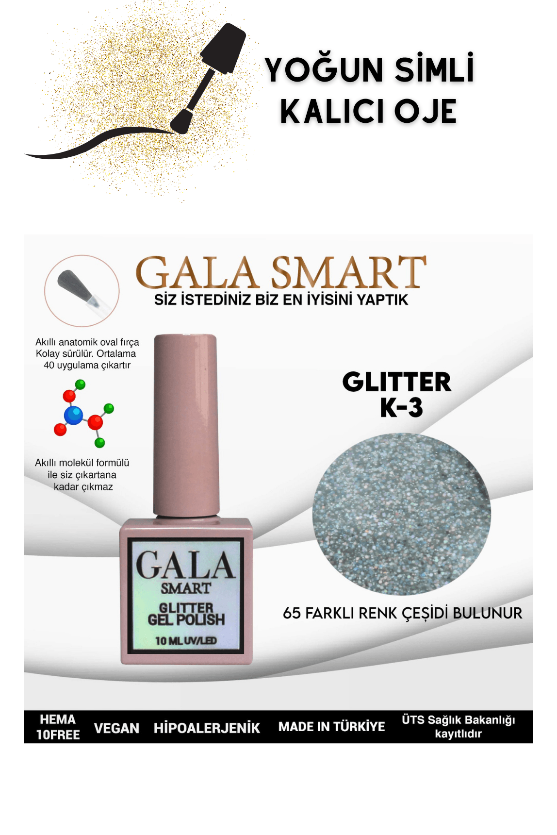 YOĞUN SİMLİ GLITTER KALICI OJE  - K-3
