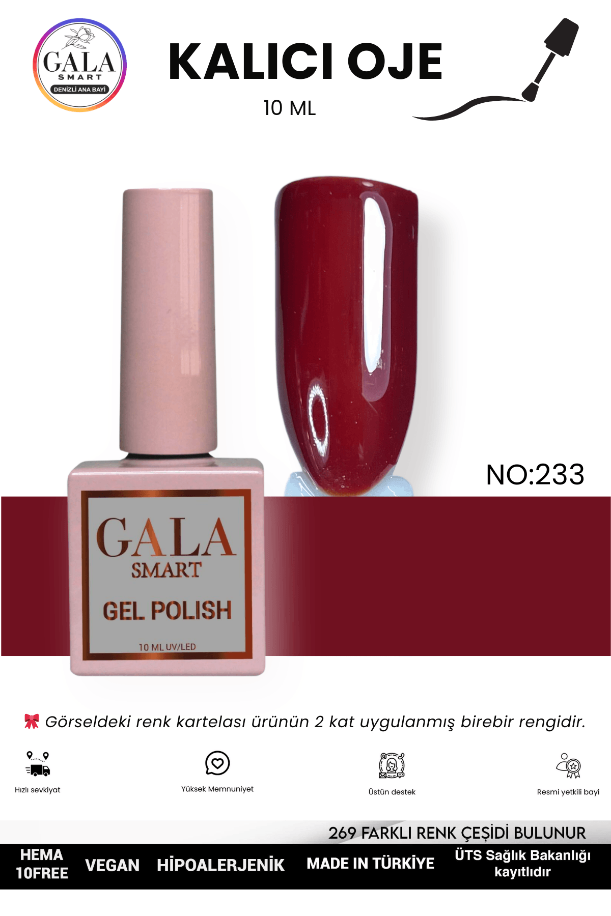 BORDO KALICI OJE 10 ML - 233