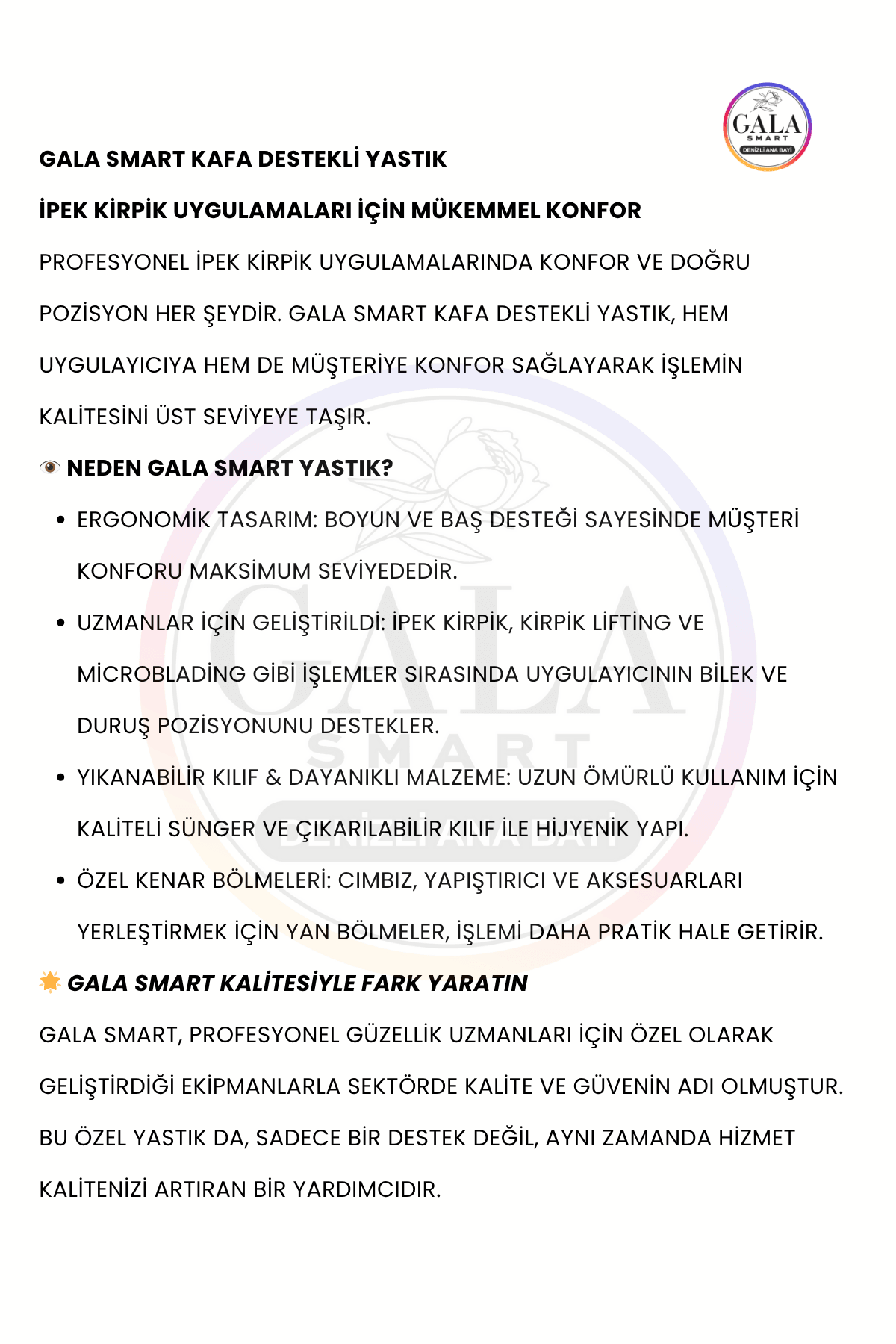 Kafa Destekli Kirpik Yastığı 
