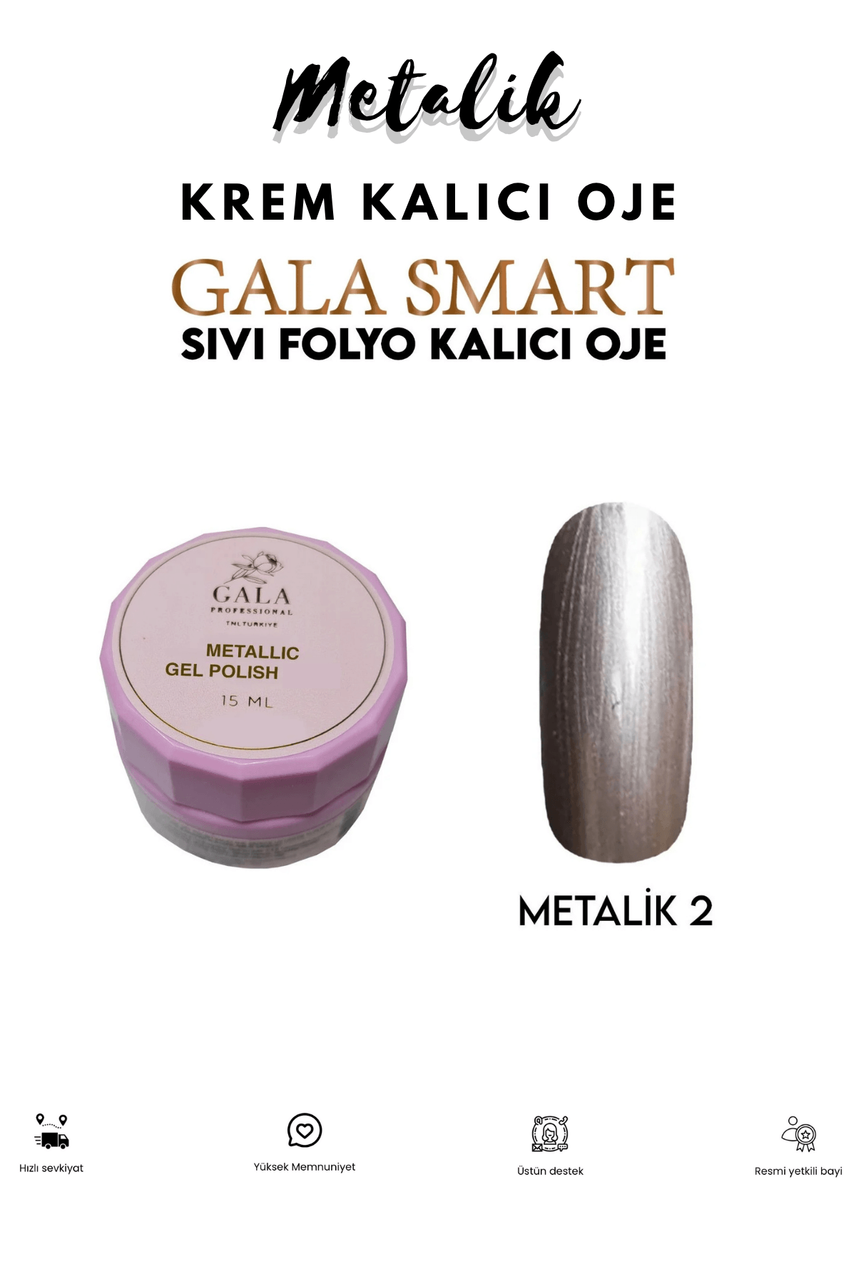 Metalik Sıvı Folyo Krem Kalıcı Oje - METALİK 2